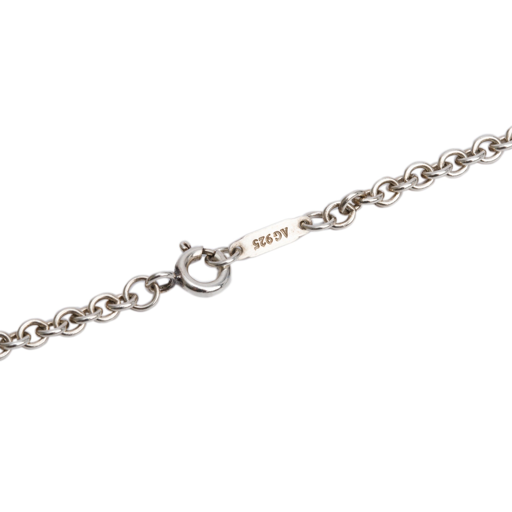 Tiffany & Co. Sterling Silver Letter 'D' Medium Heart Tag Pendant Necklace