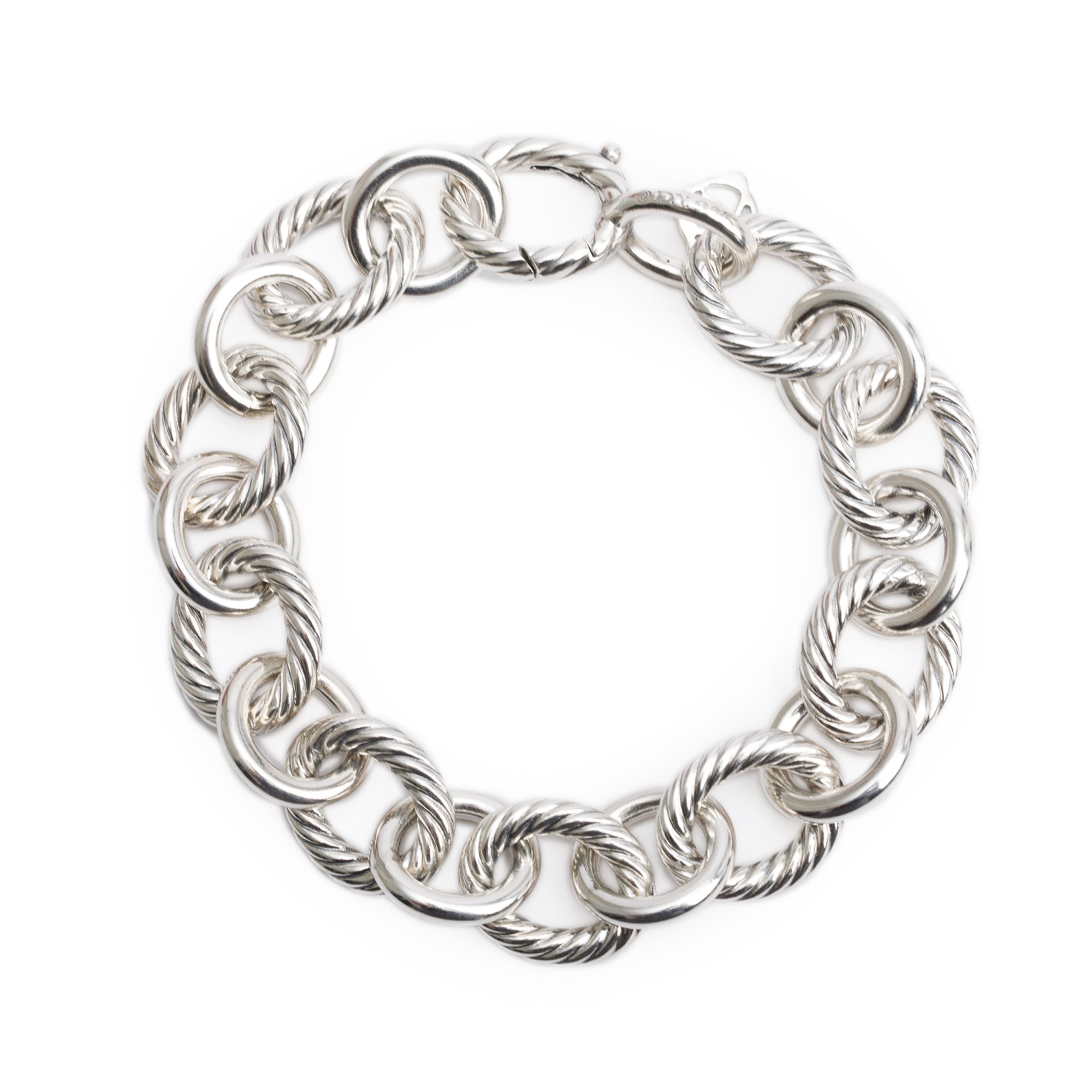 David Yurman Sterling Silver Oval Link Chain Bracelet, 12 MM