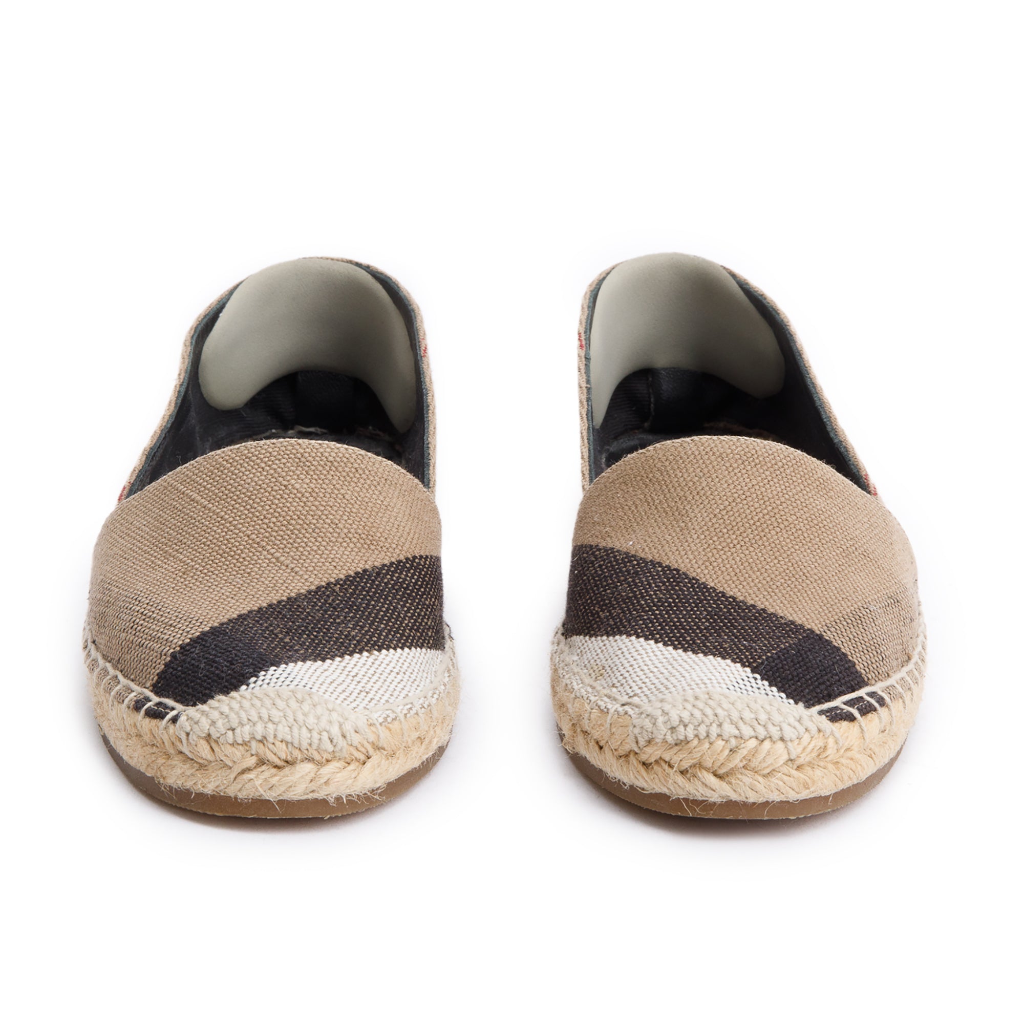 Burberry Beige Check Mews Espadrilles, Size 38