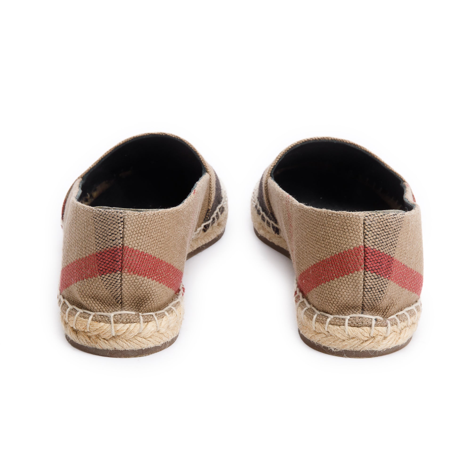 Burberry Beige Check Mews Espadrilles, Size 38