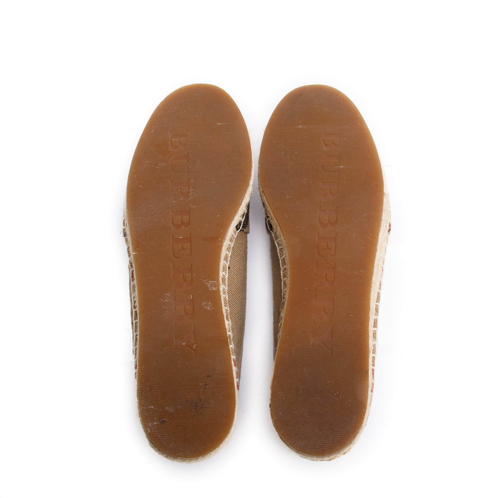 Burberry Beige Check Mews Espadrilles, Size 38