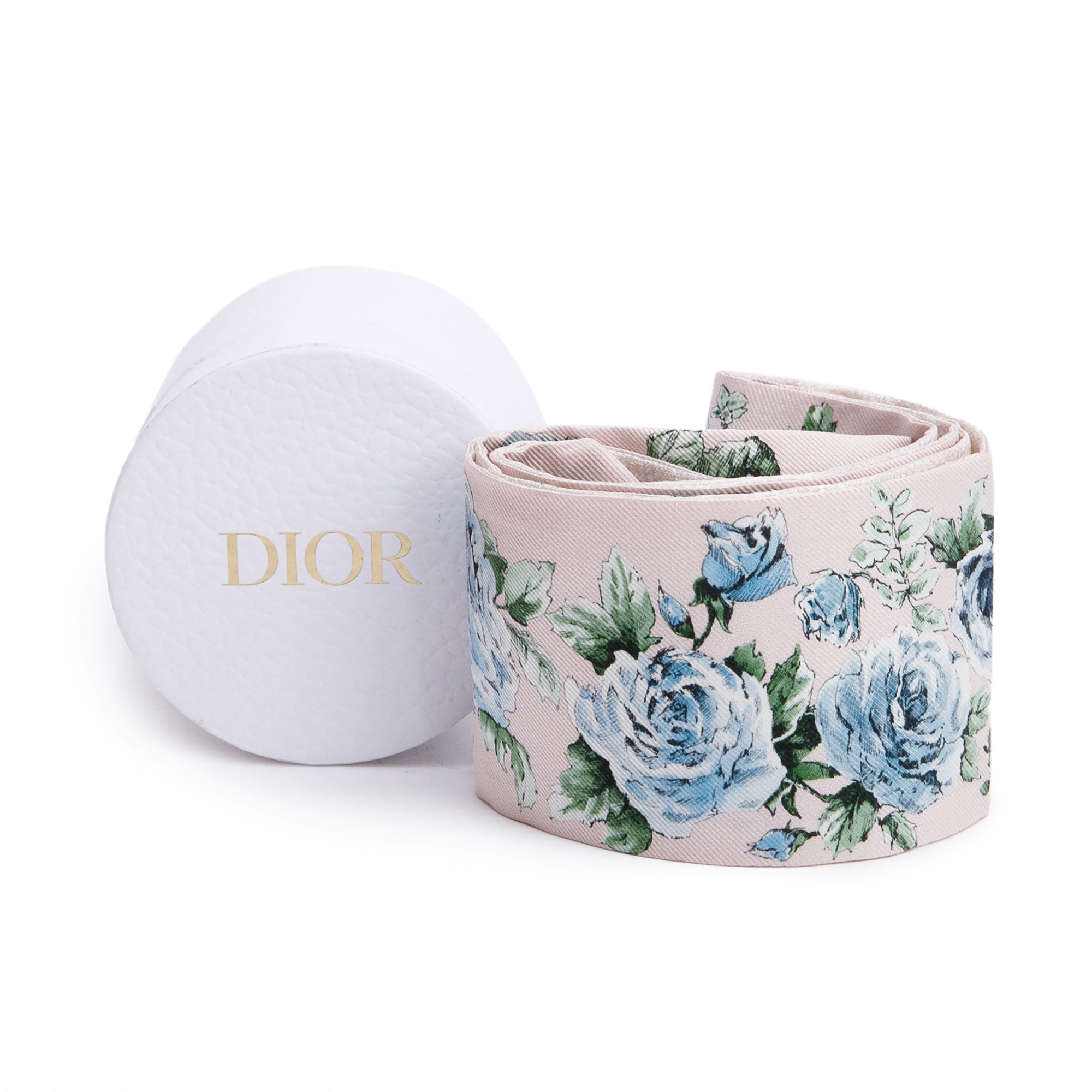 Christian Dior Pink Multicolor D-Floral Mitzah Silk Twilly w/ Box