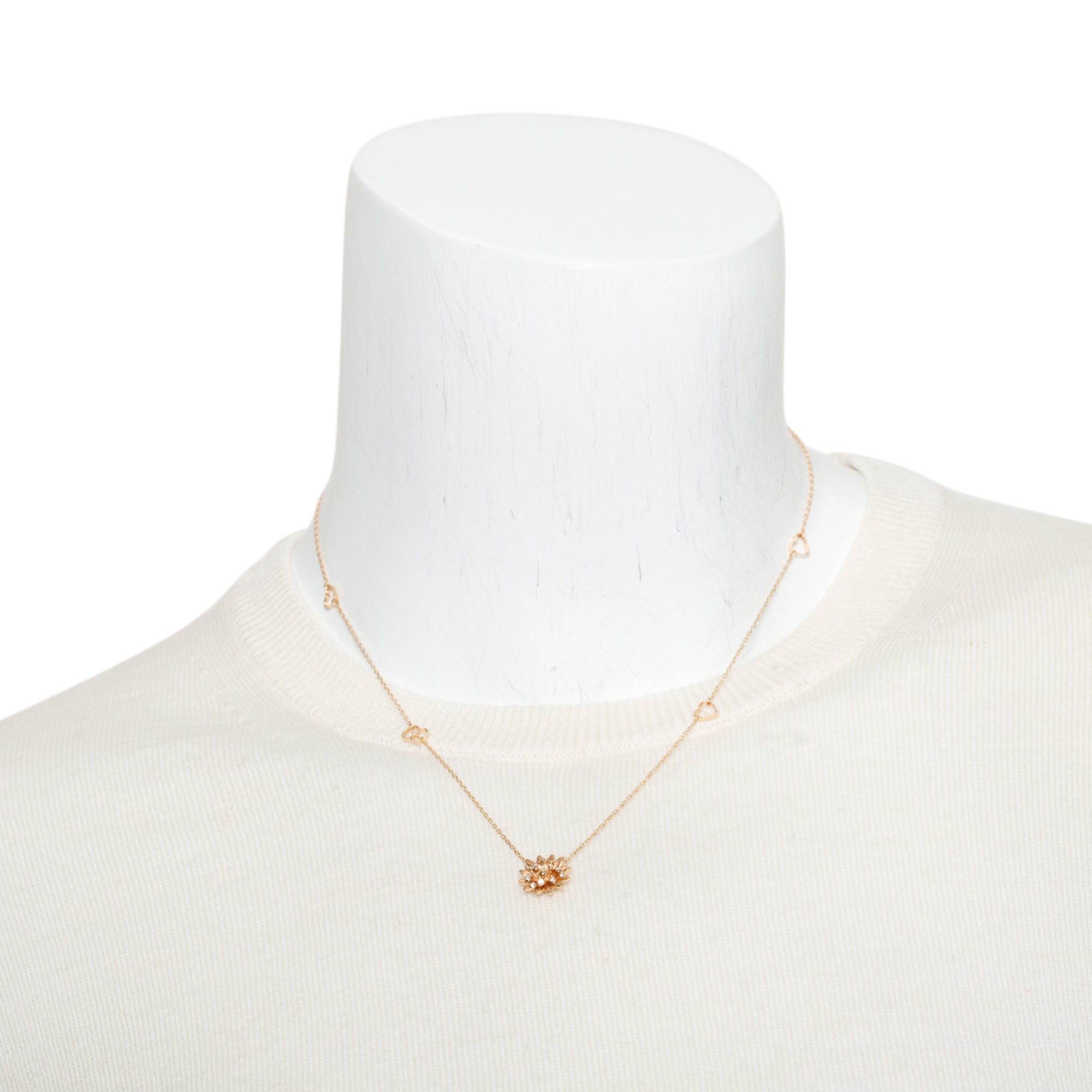 Gucci 18k Rose Gold Diamond Flora Necklace w/ Box