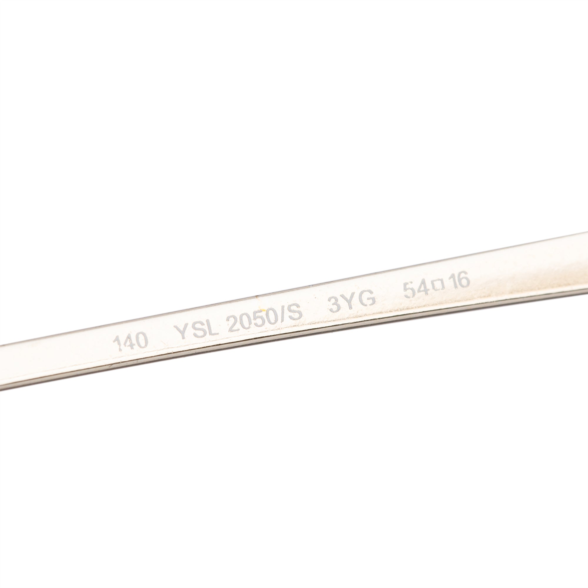 Saint Laurent Gold Tone YSL 2050/S Rimless Rectangular Sunglasses w/ Case