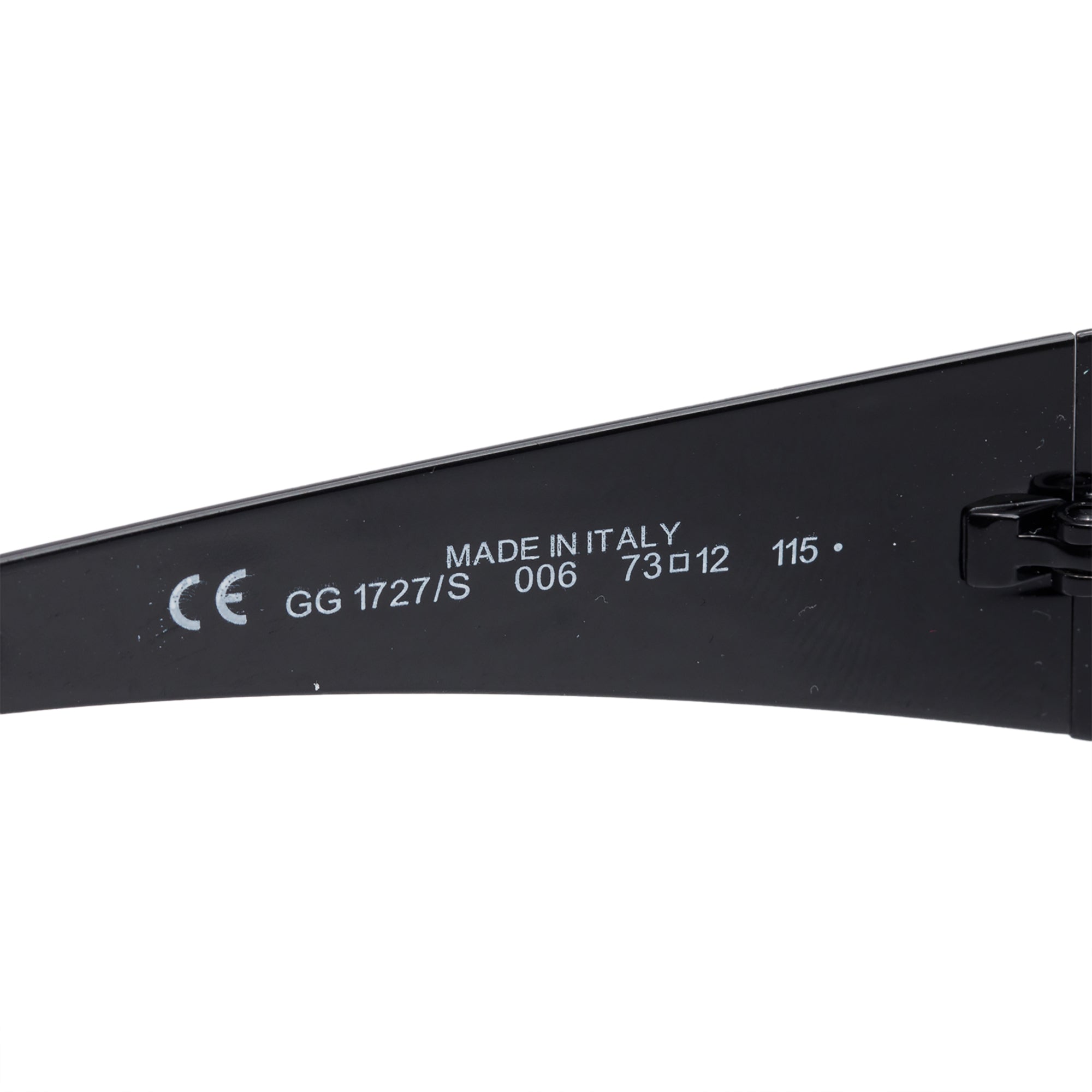 Gucci GG1727/S Black Metal Rectangular Shield Sunglasses w/ Case