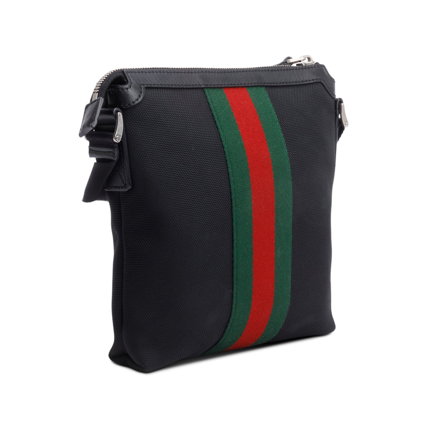 Gucci Black Techno Canvas Web Small Messenger Bag