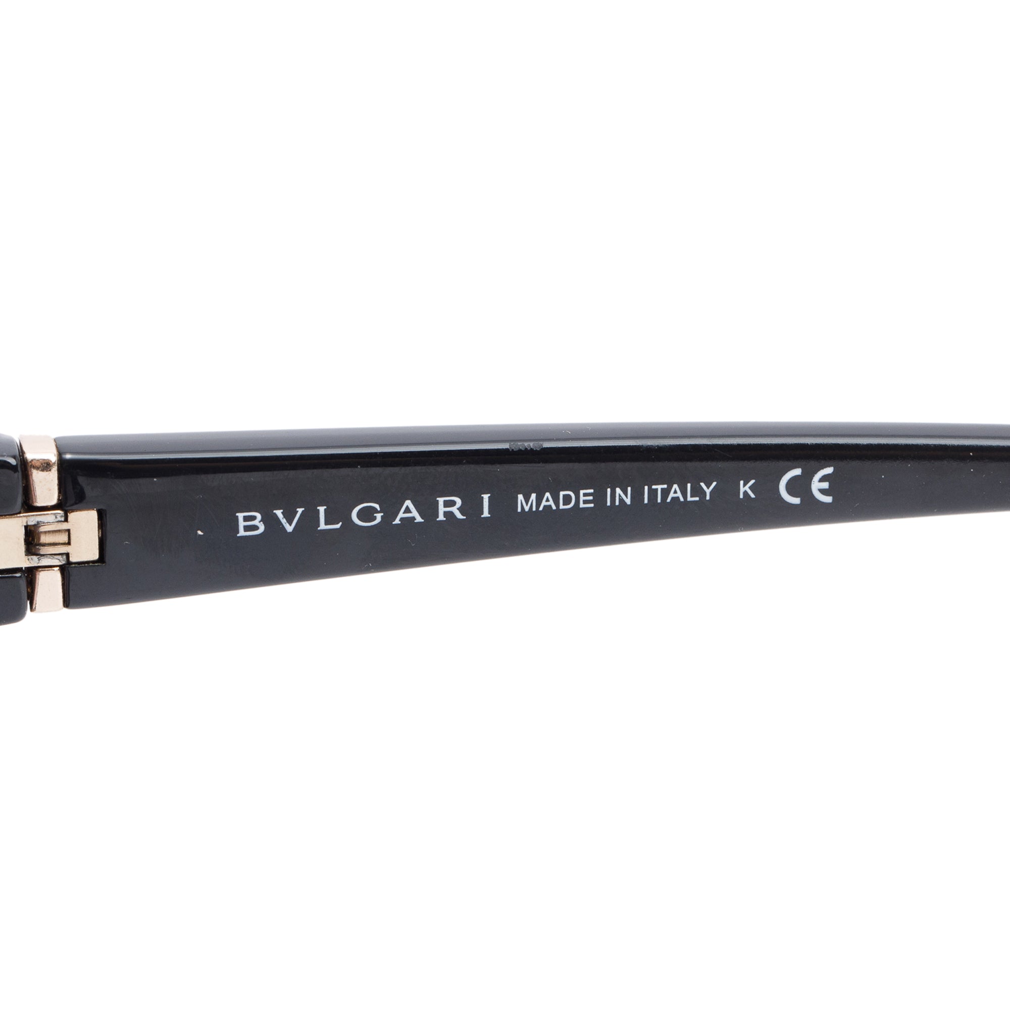 BVLGARI Black Acetate 8157-B-Q Crystal Bvlgari Cat-Eye Sunglasses
