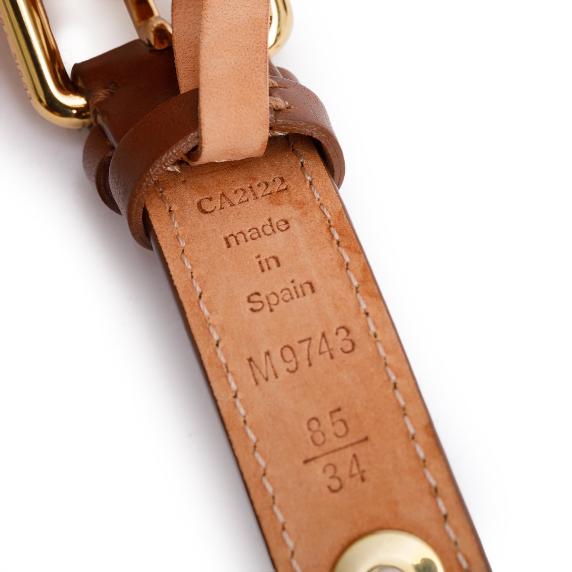 Louis Vuitton Brown Leather Studded 20MM Belt 85 34