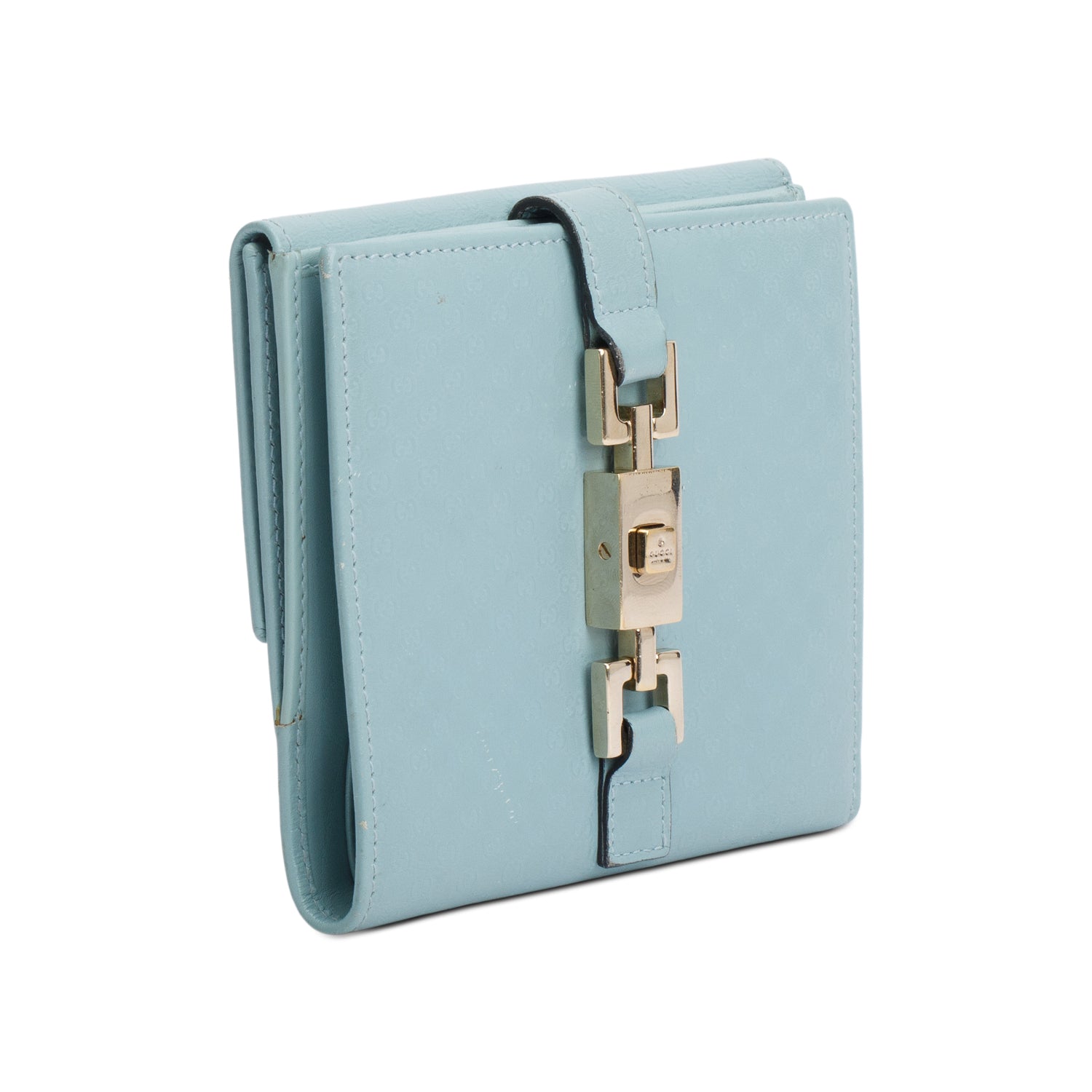 Gucci Blue Microguccissima Leather Jackie Compact Wallet