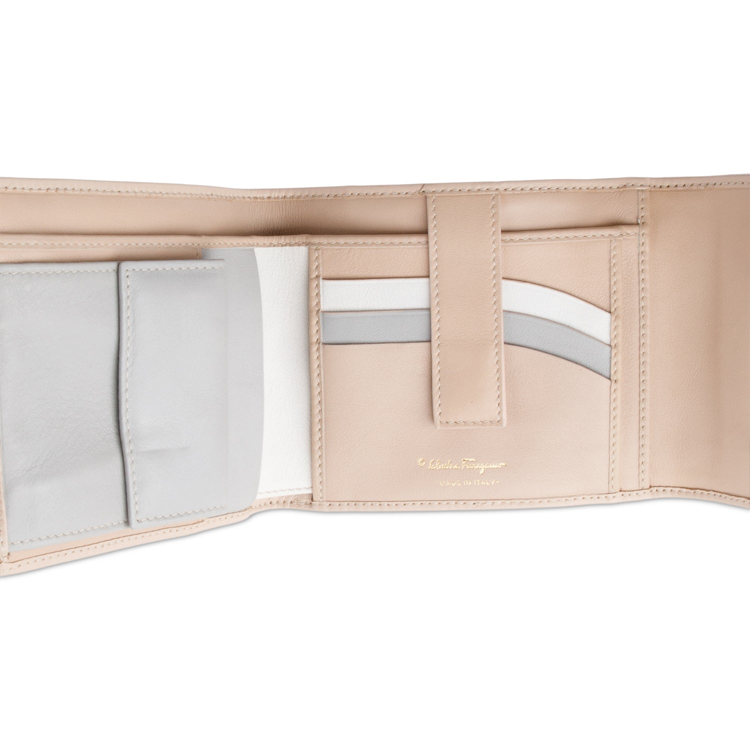 Ferragamo Pink Gancini Embossed Leather Small Flap Wallet Crossbody Bag