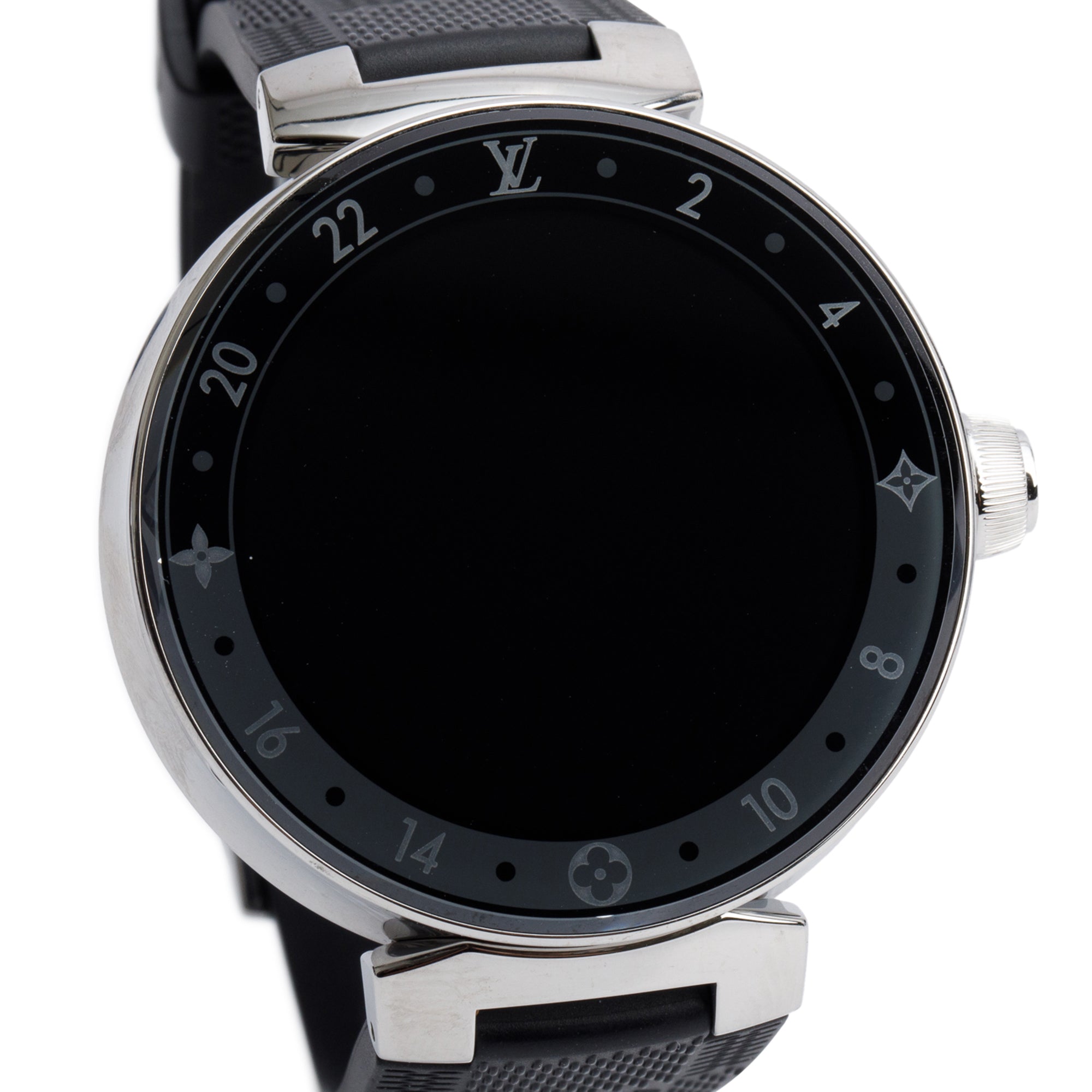 Louis Vuitton Stainless Steel Tambour Horizon 43 MM Digital Smart Watch QA050 w/ Box & Charger