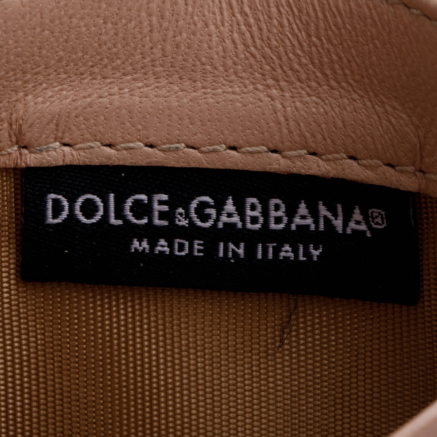 Dolce & Gabbana Beige Calfskin Leather Devotion Card Holder