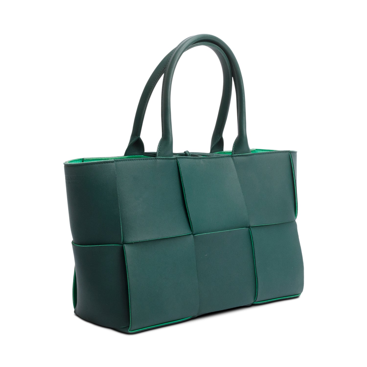 Bottega Veneta Green Maxi Intrecciato Leather Small Arco Tote w/ Pouch