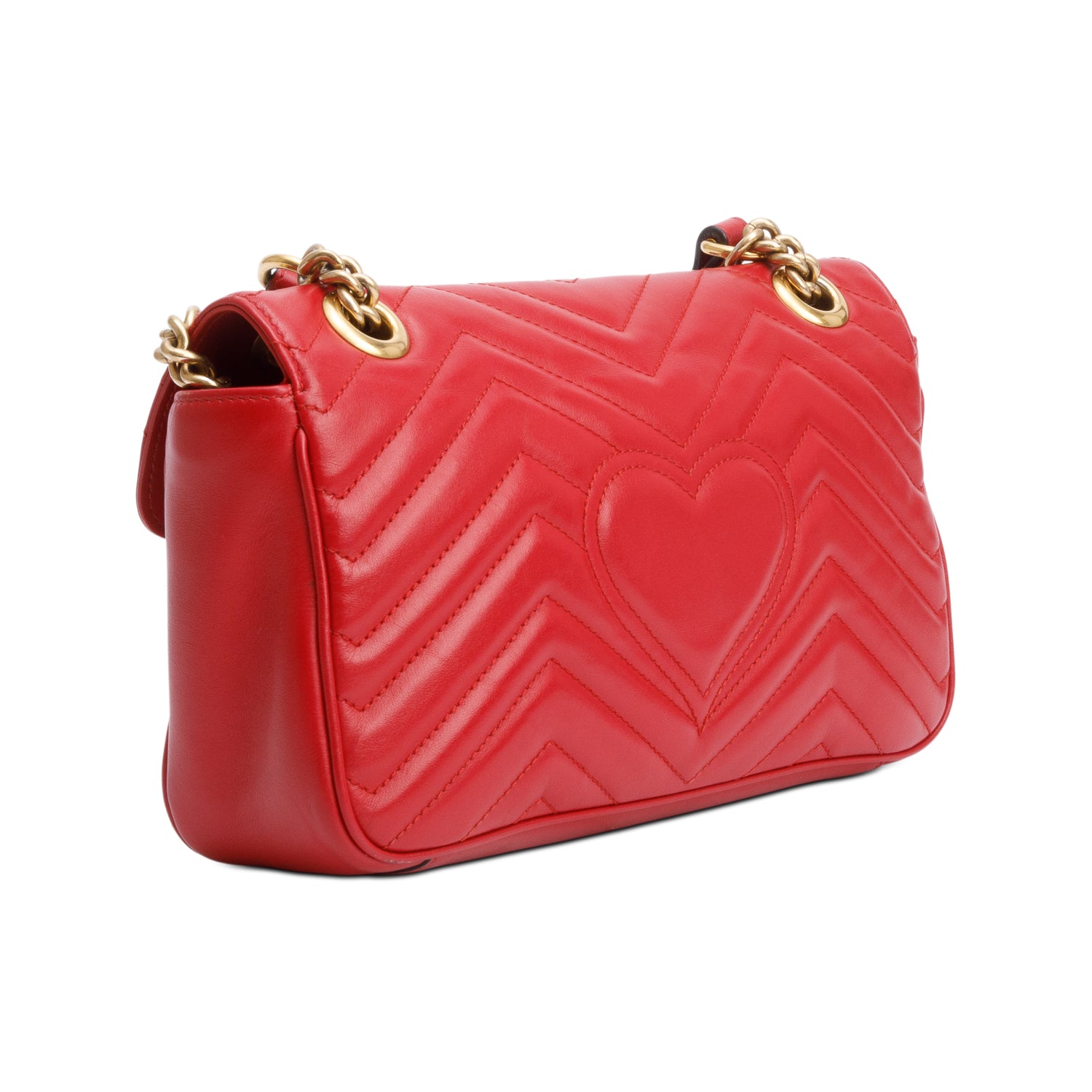 Gucci Red GG Marmont Matelasse Small Shoulder Bag