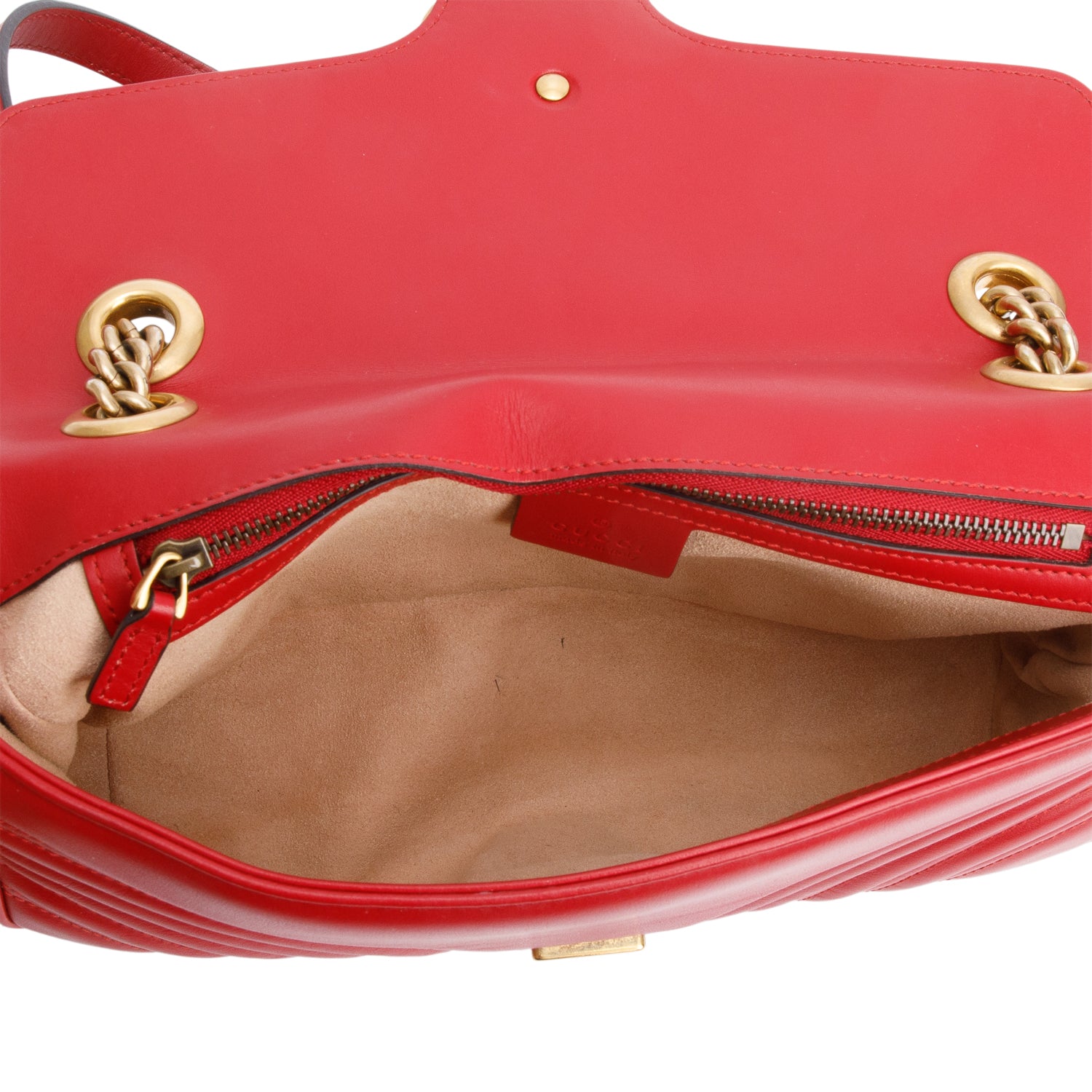 Gucci Red GG Marmont Matelasse Small Shoulder Bag