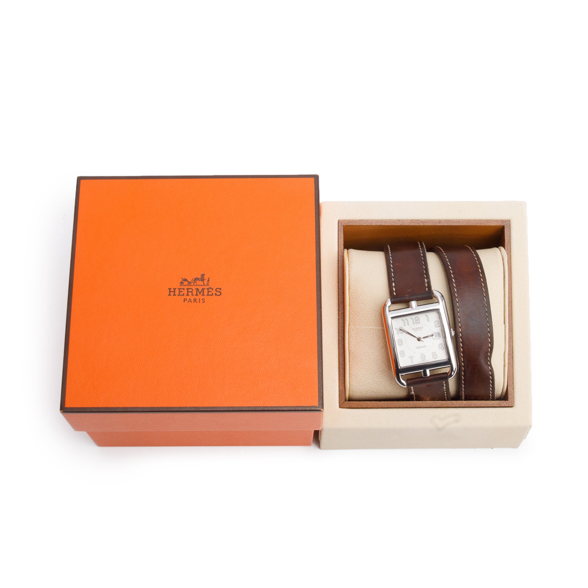 Hermes Stainless Steel Cape Cod 29 MM Double Tour Automatic Watch w/ Box & Papers