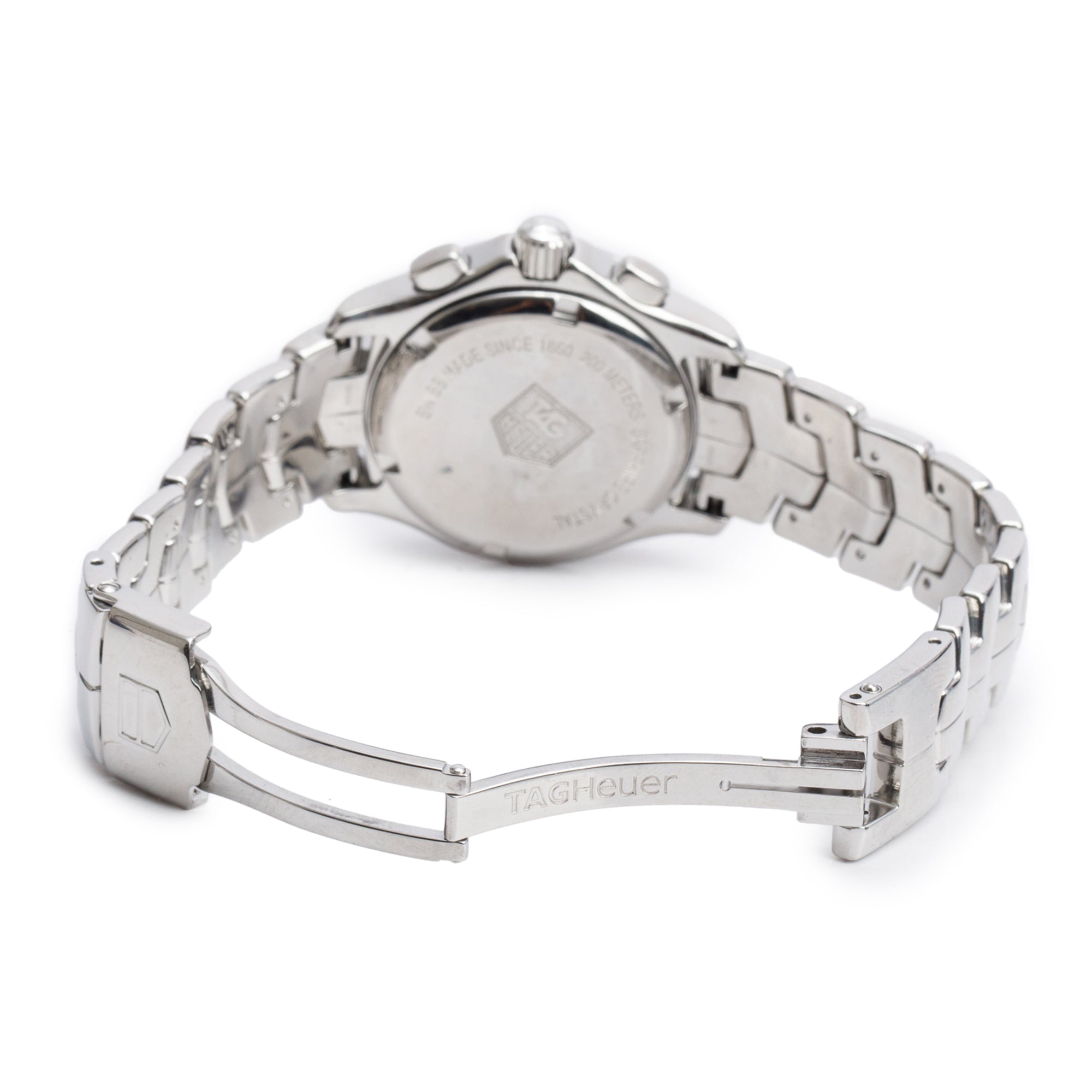 Tag Heuer Stainless Steel Link Diamond Bezel & Mother of Pearl Diamond Dial 33 MM Chronograph Quartz Watch CJF1314