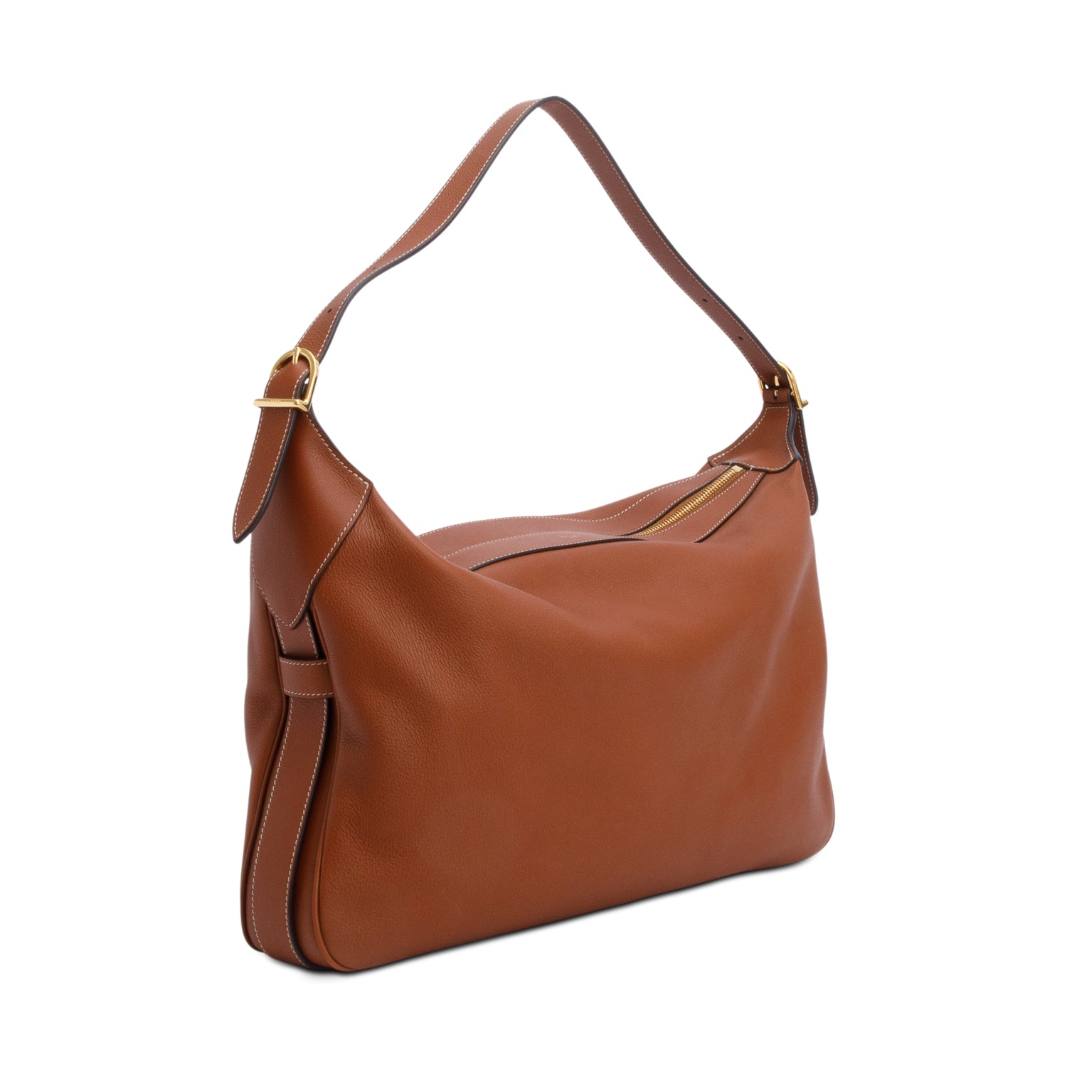 Celine 2023 Brown Supple Calfskin Leather Large Romy Hobo Bag w/ Box & Receipt