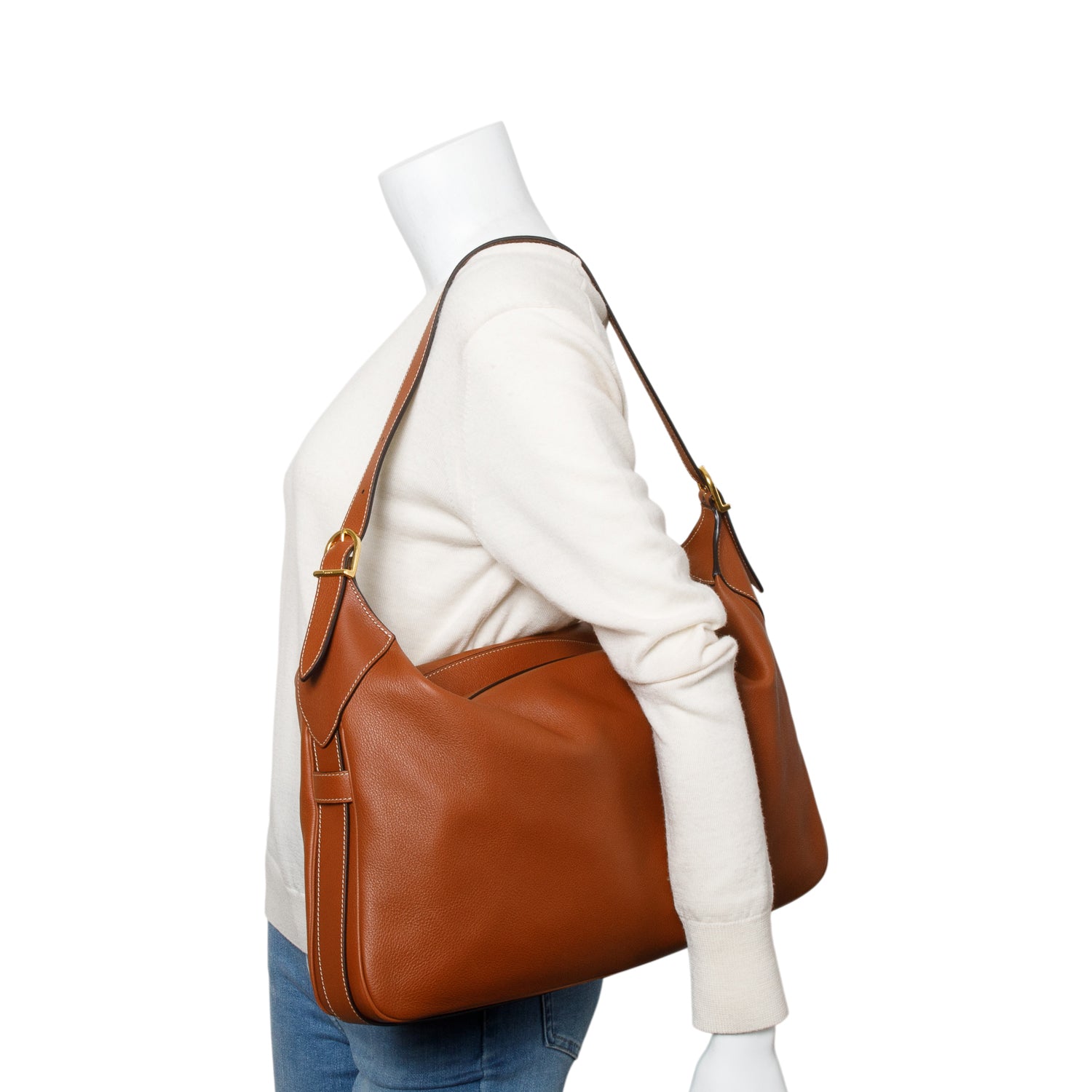 Celine 2023 Brown Supple Calfskin Leather Large Romy Hobo Bag w/ Box & Receipt