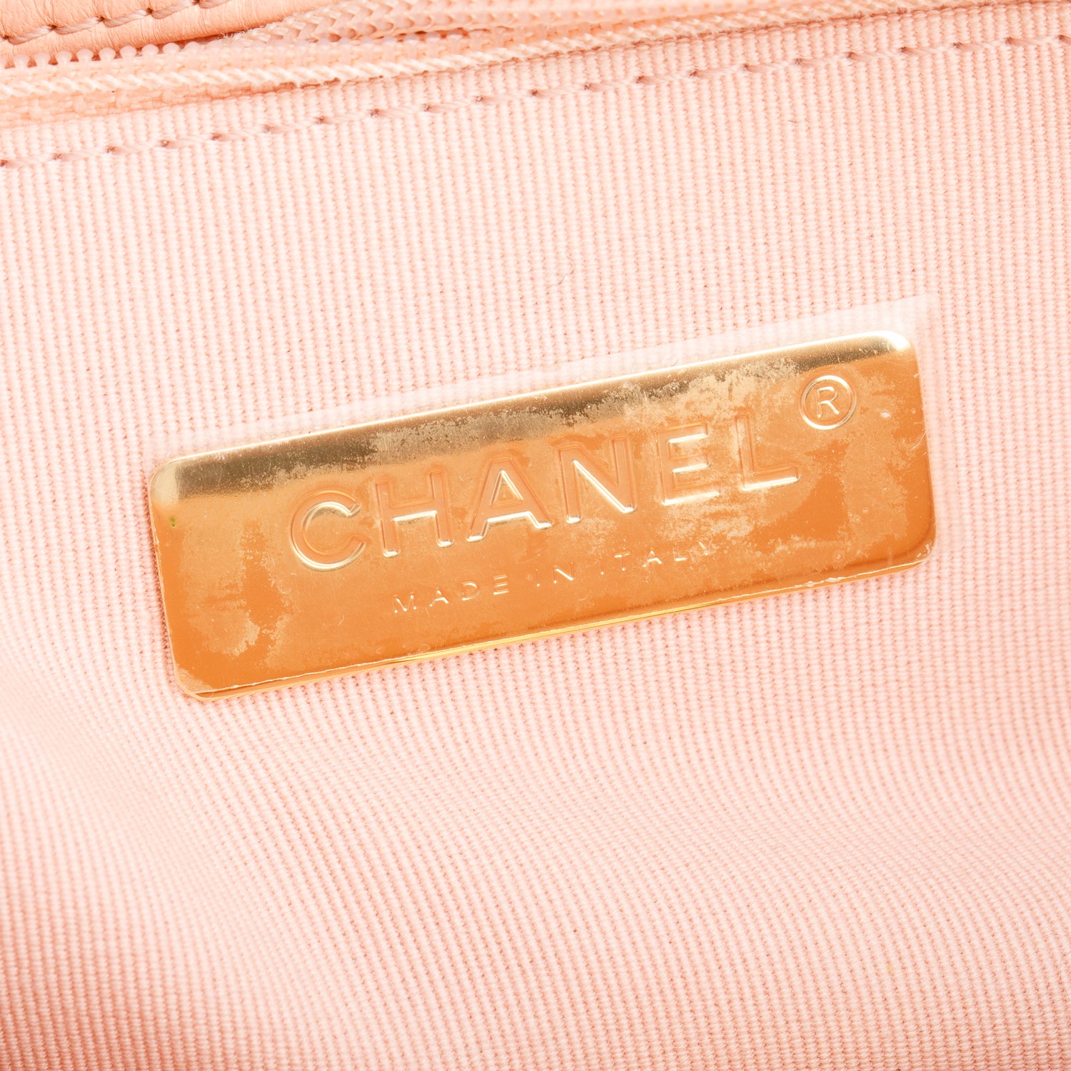 Chanel Peach Lambskin Leather Medium 19 Flap Bag
