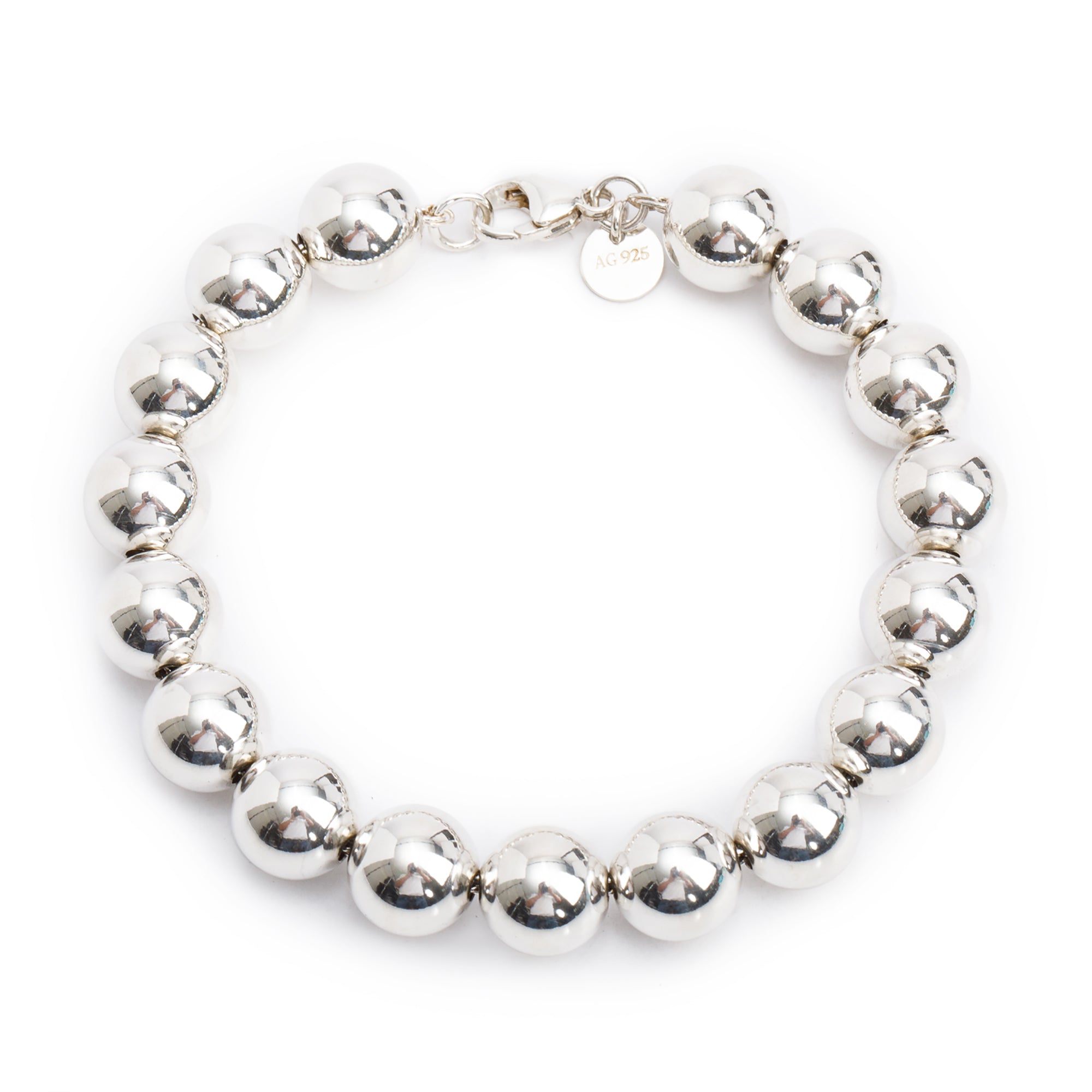 Tiffany & Co. Sterling Silver 10 MM HardWear Ball Bracelet