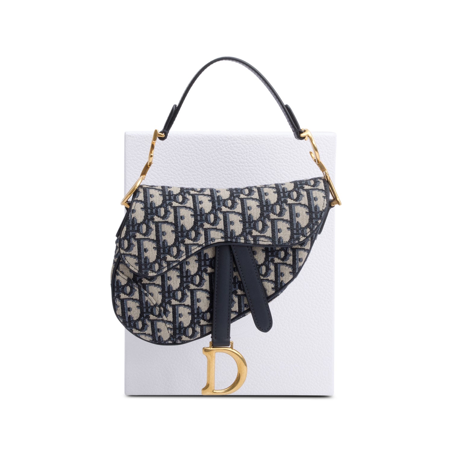 Christian Dior Oblique Mini Saddle Bag w/ Box & Authenticity Card