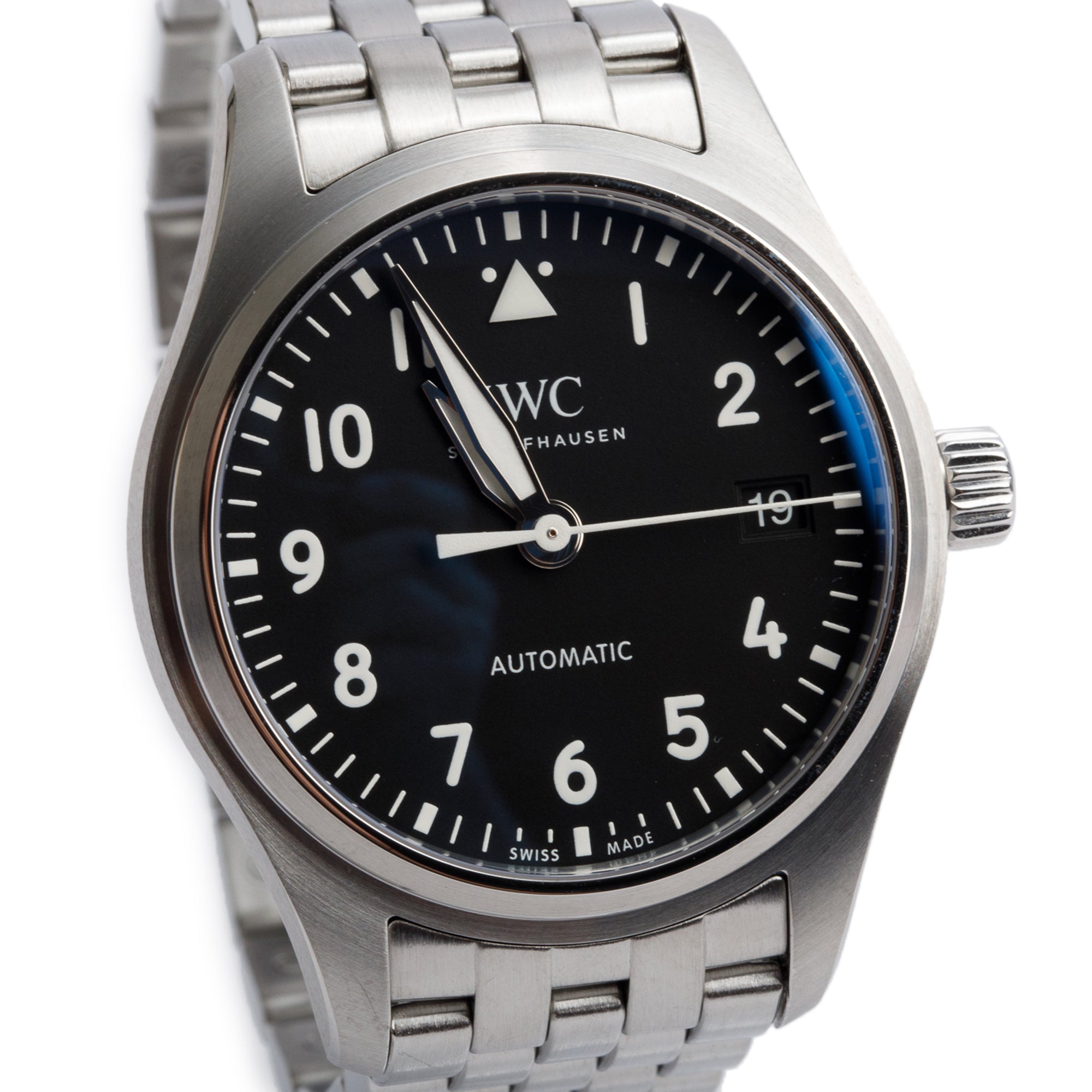 IWC 2025 Stainless Steel Pilot's 36 MM Automatic Watch Black Dial IW324010 w/ Box & Papers