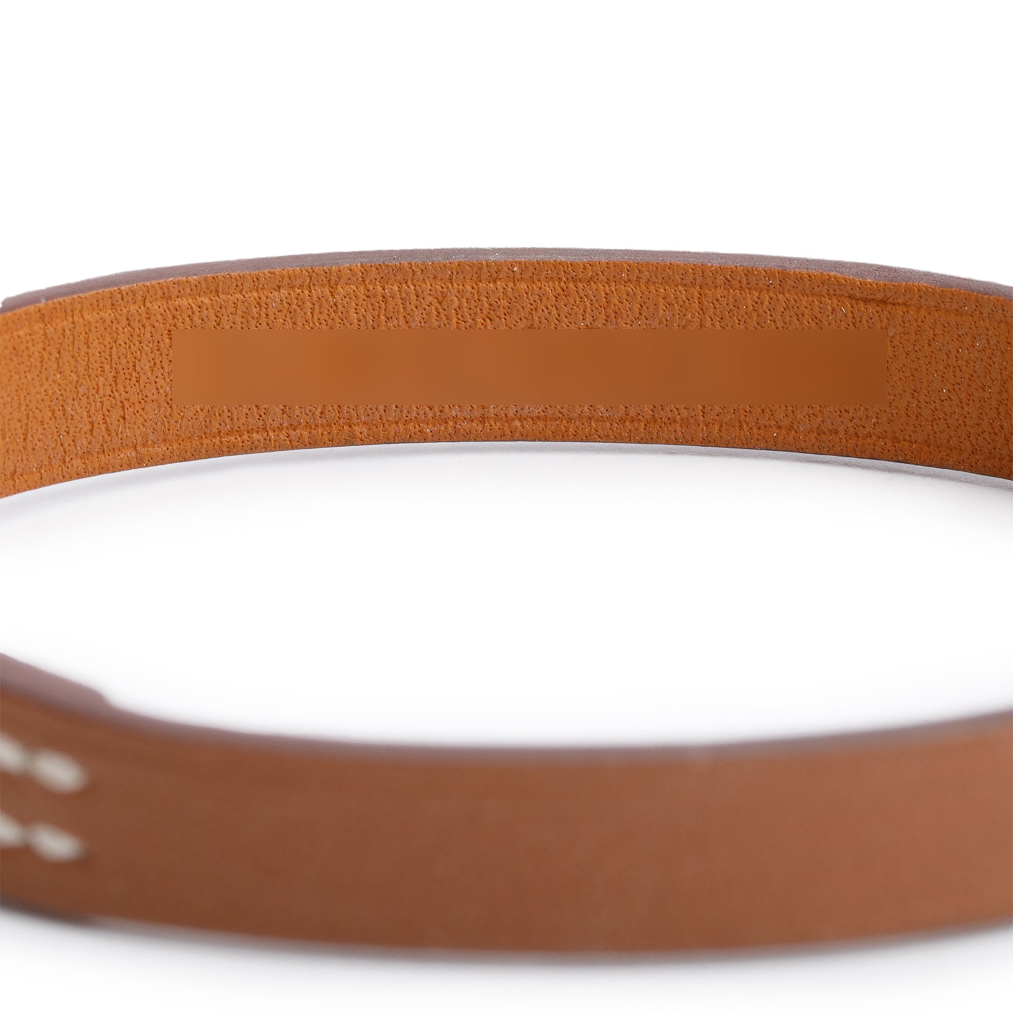 Hermes Palladium Plated Gold Leather Rivale Mini Bracelet w/ Box