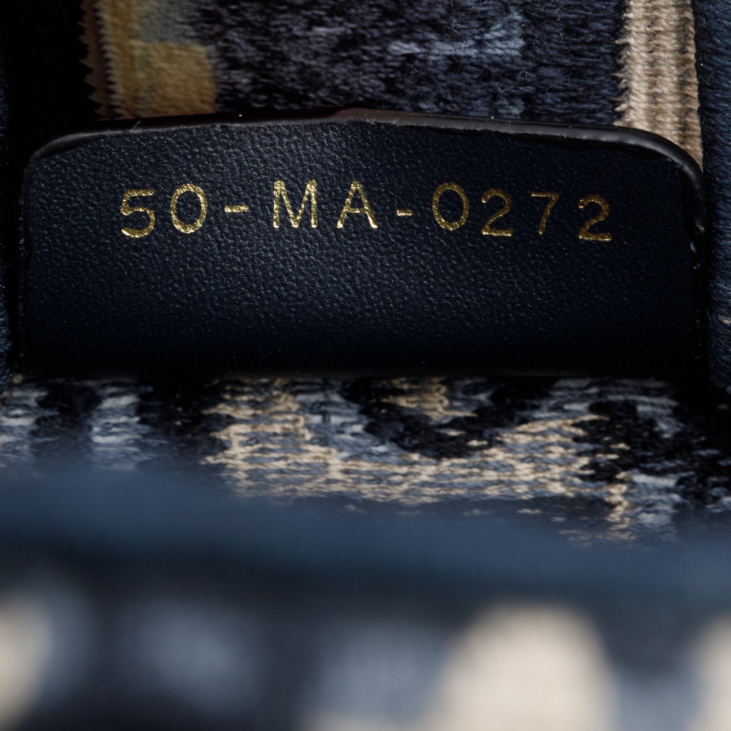 Christian Dior 2022 Blue Oblique Embroidery Mini Vertical Book Tote w/ Strap