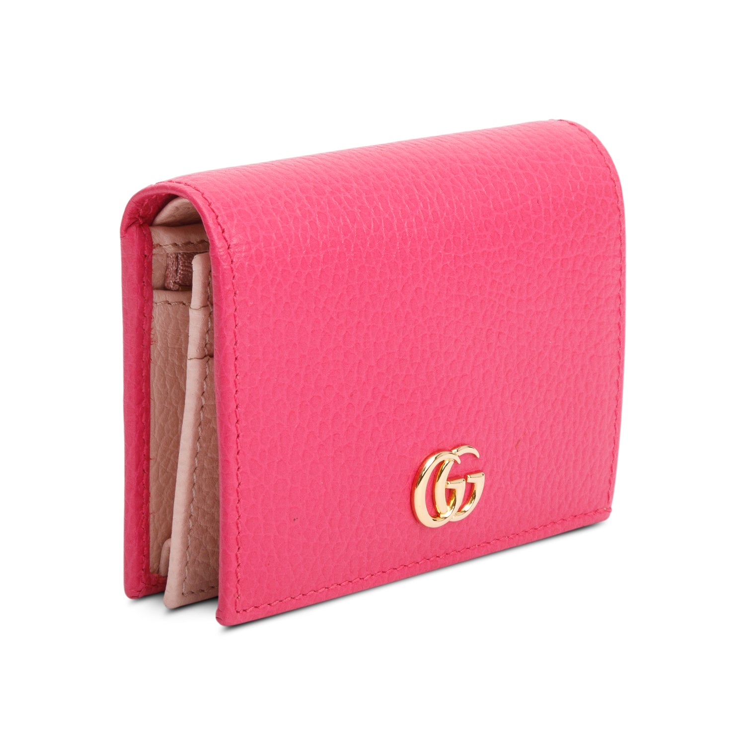 Gucci Pink GG Marmont Leather Card Case Wallet w/ Box