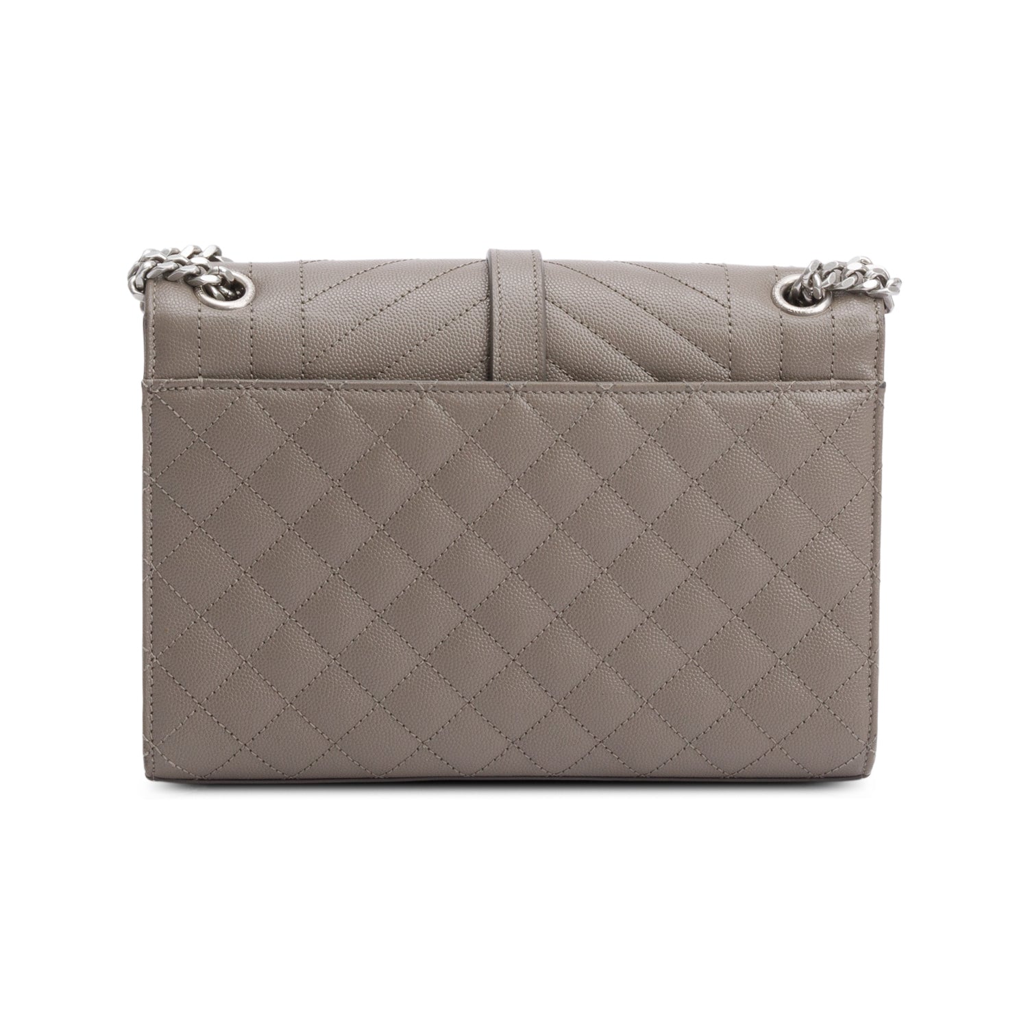 Saint Laurent 2020 Grey Grained De Poudre Medium Envelope Shoulder Bag