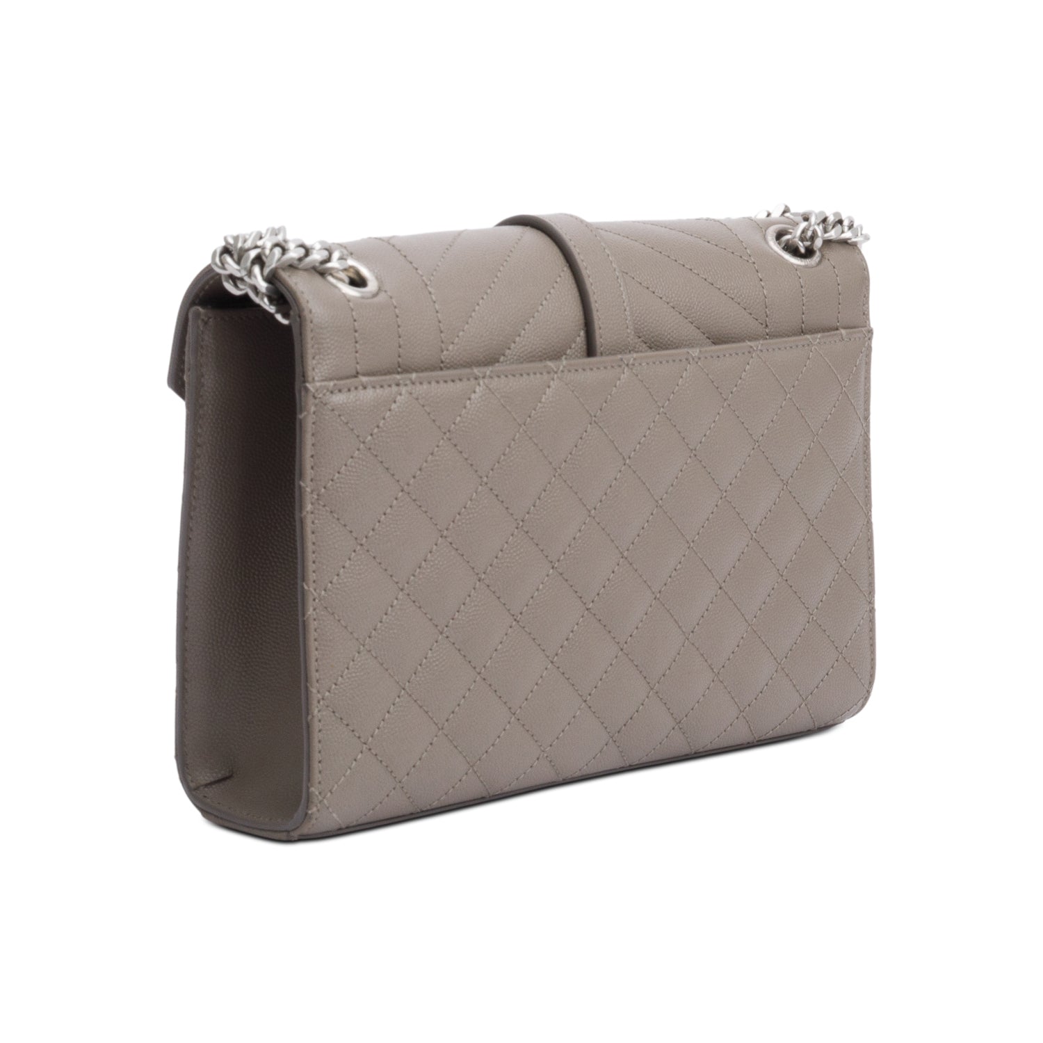 Saint Laurent 2020 Grey Grained De Poudre Medium Envelope Shoulder Bag