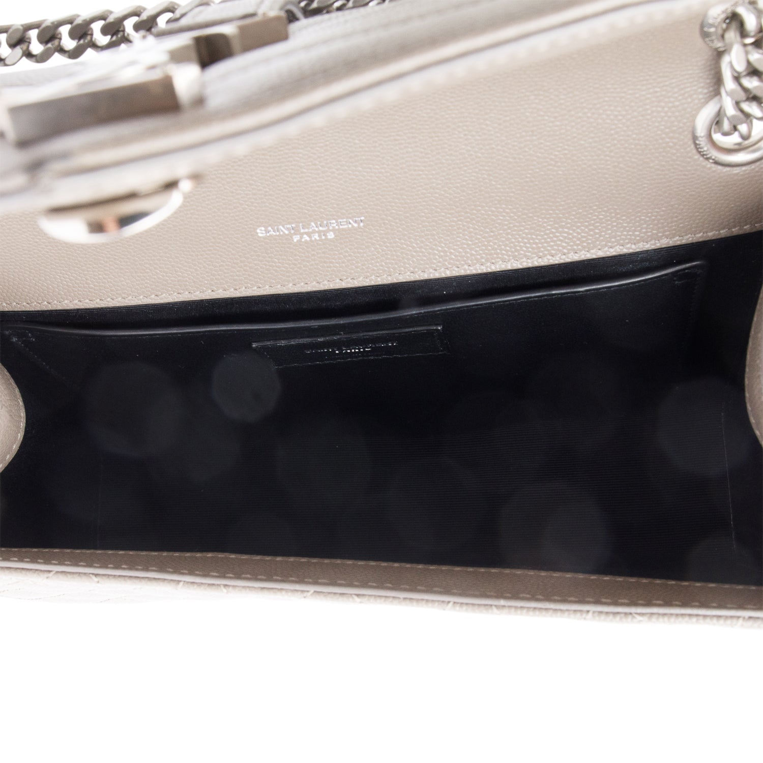 Saint Laurent 2020 Grey Grained De Poudre Medium Envelope Shoulder Bag