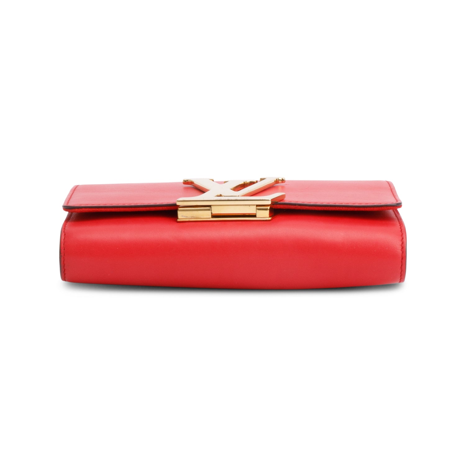 Louis Vuitton Red Calfskin Louise Chain Clutch MM