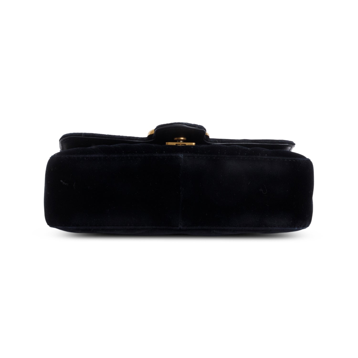 Gucci Black Velvet Matelasse GG Marmont Mini Shoulder Bag