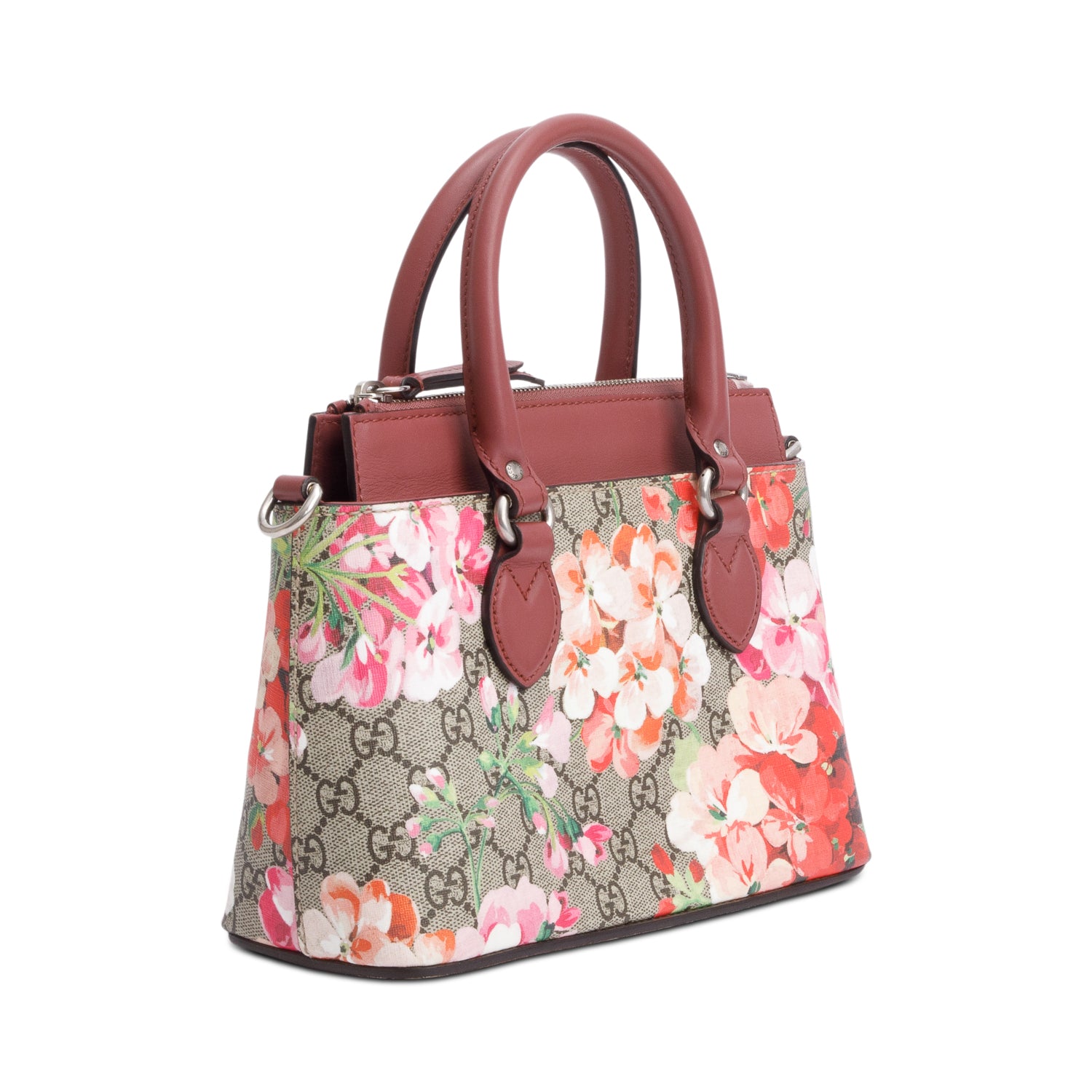 Gucci GG Supreme Blooms Small Top Handle Bag w/ Strap