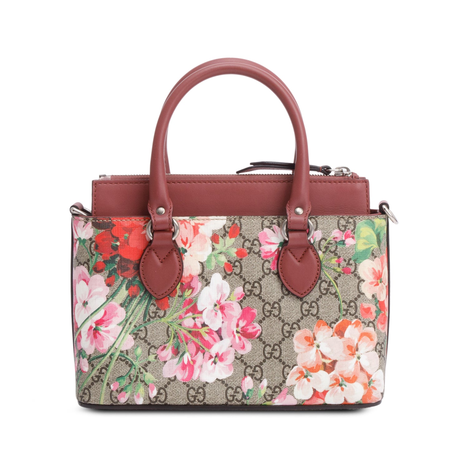 Gucci GG Supreme Blooms Small Top Handle Bag w/ Strap
