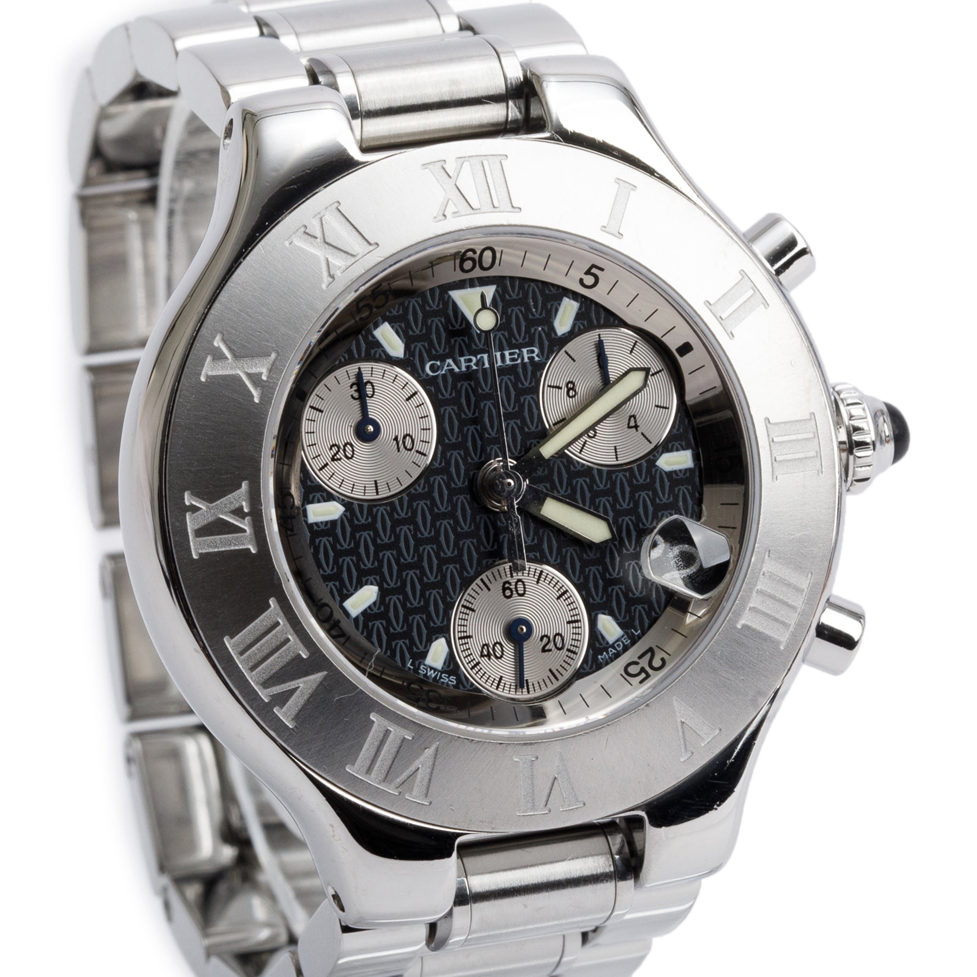 Cartier Stainless Steel Must 21 Chronoscaph 38 MM Watch 2424