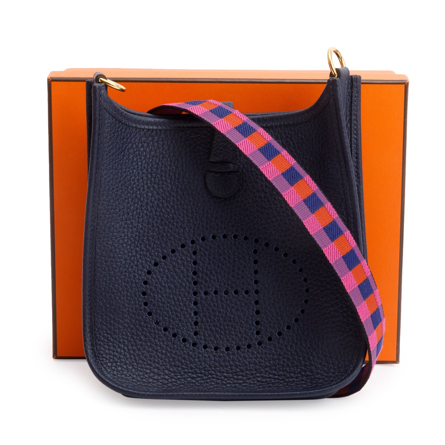 Hermes 2022 Bleu Nuit Taurillon Clemence Amazone Evelyne TPM 16 w/ Box