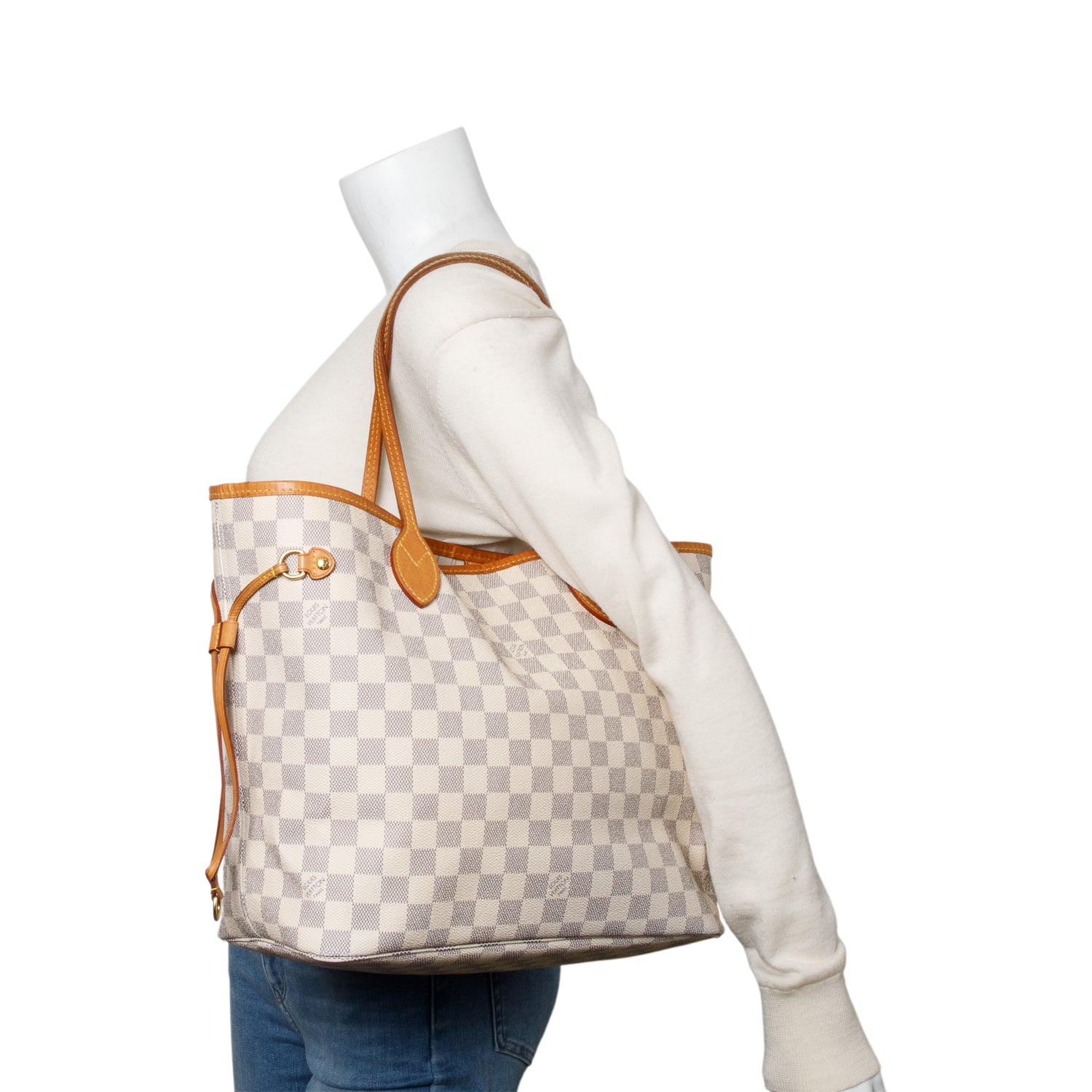Louis Vuitton Damier Azur Neverfull MM w/ Pouch