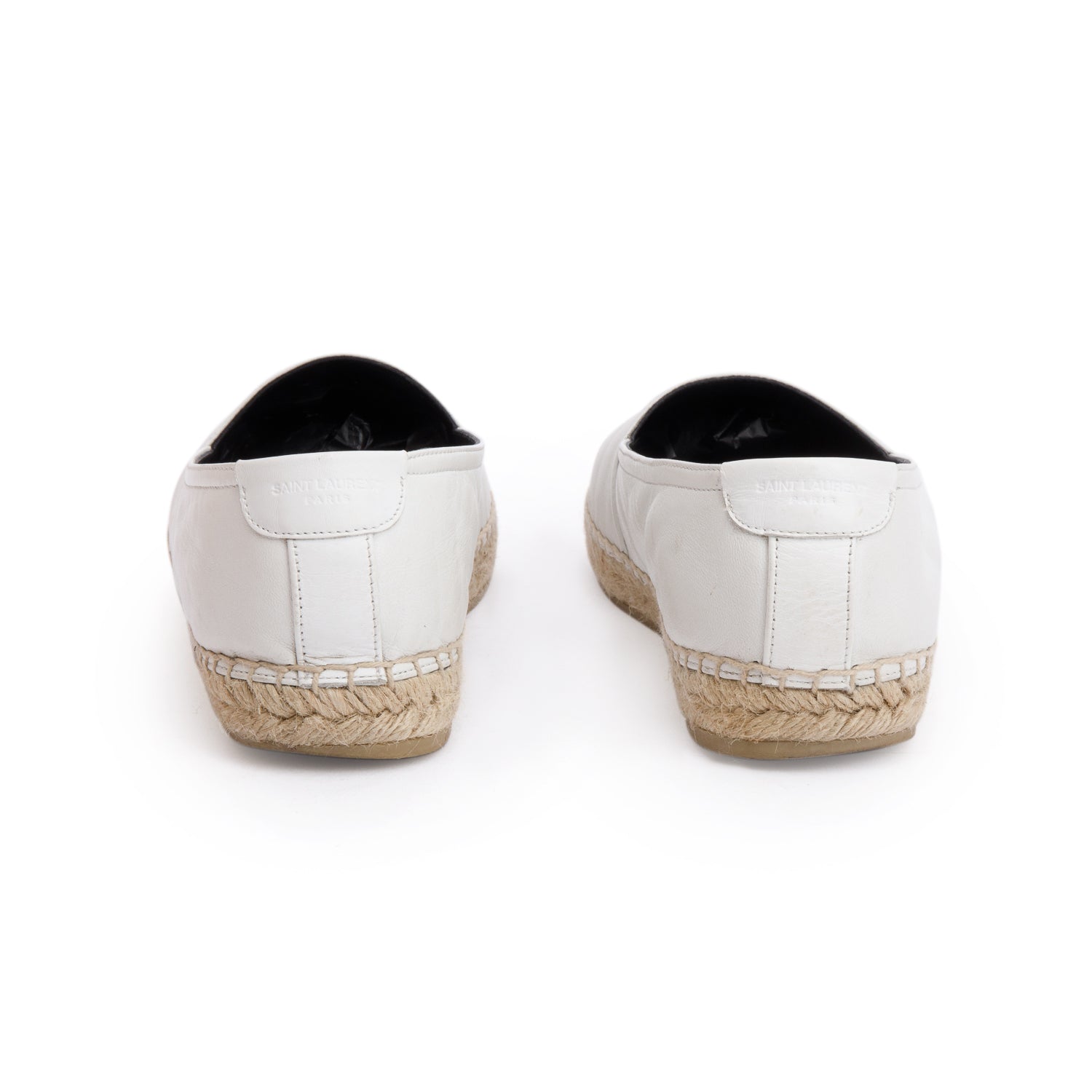 Saint Laurent White Lambskin Leather Espadrilles, Size 40 w/ Box