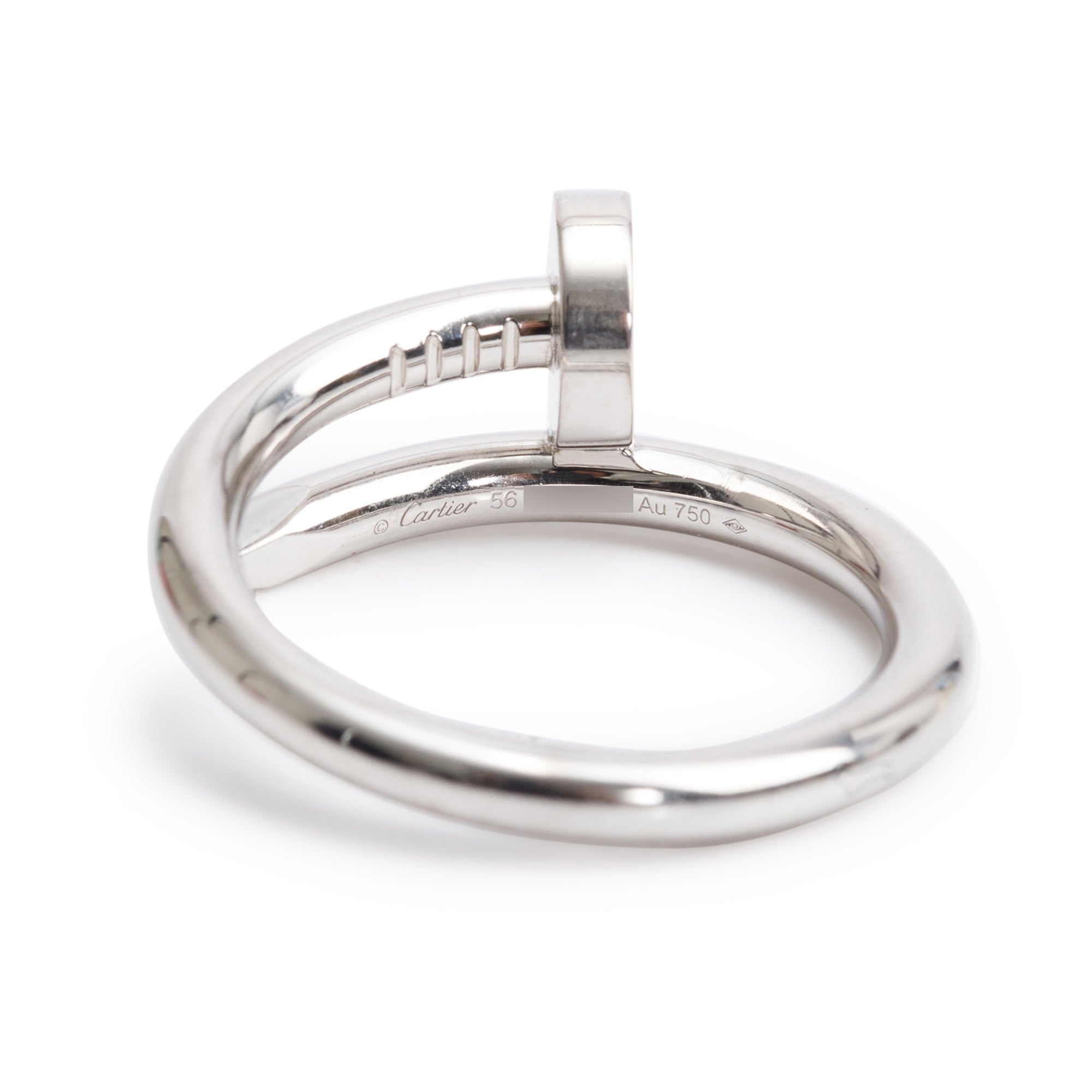 Cartier 2024 18k White Gold Juste Un Clou Ring, Classic Model, Size 56 7.5 w/ Receipt