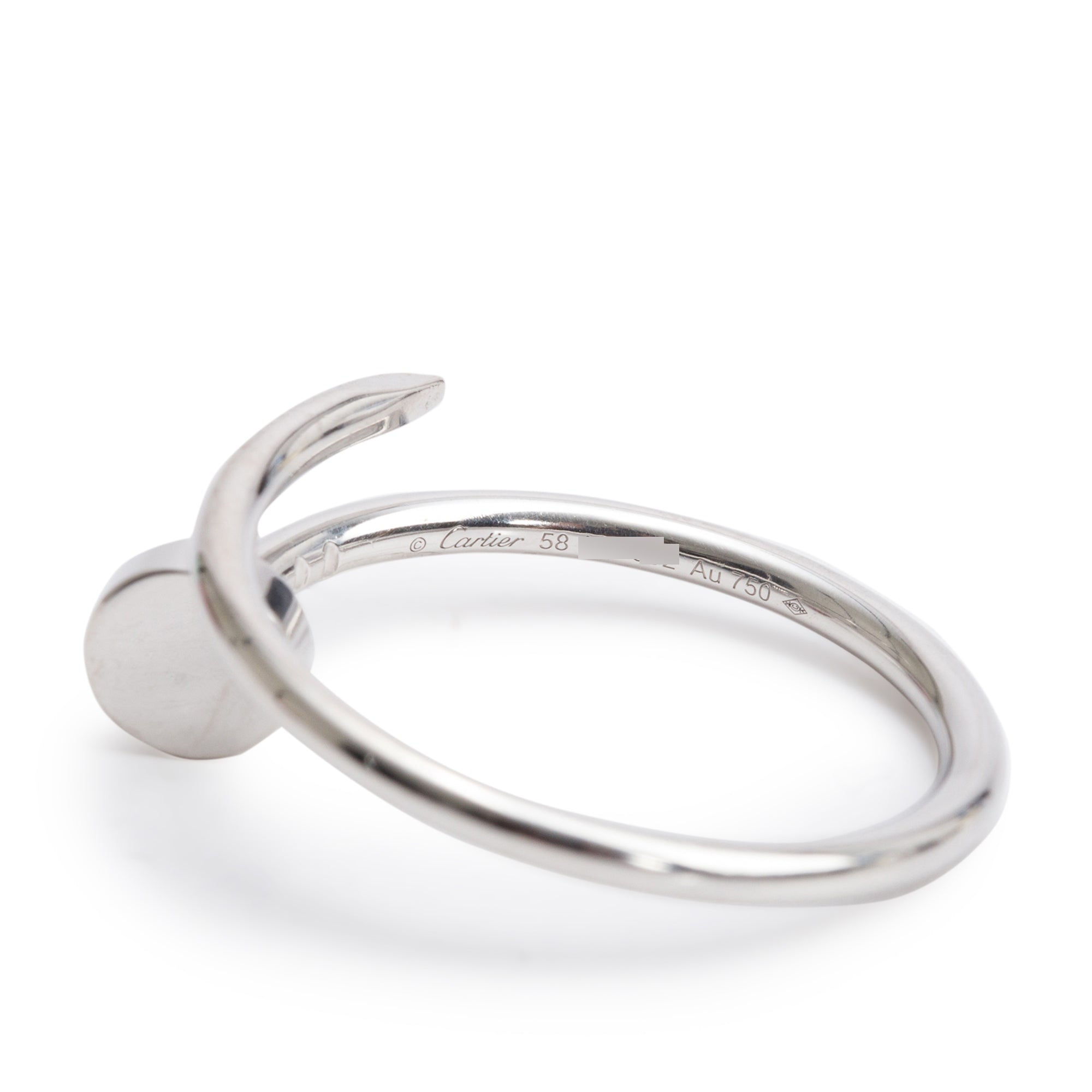 Cartier 2024 18k White Gold Juste Un Clou Ring, Small Model, Size 58 8.25 w/ Receipt