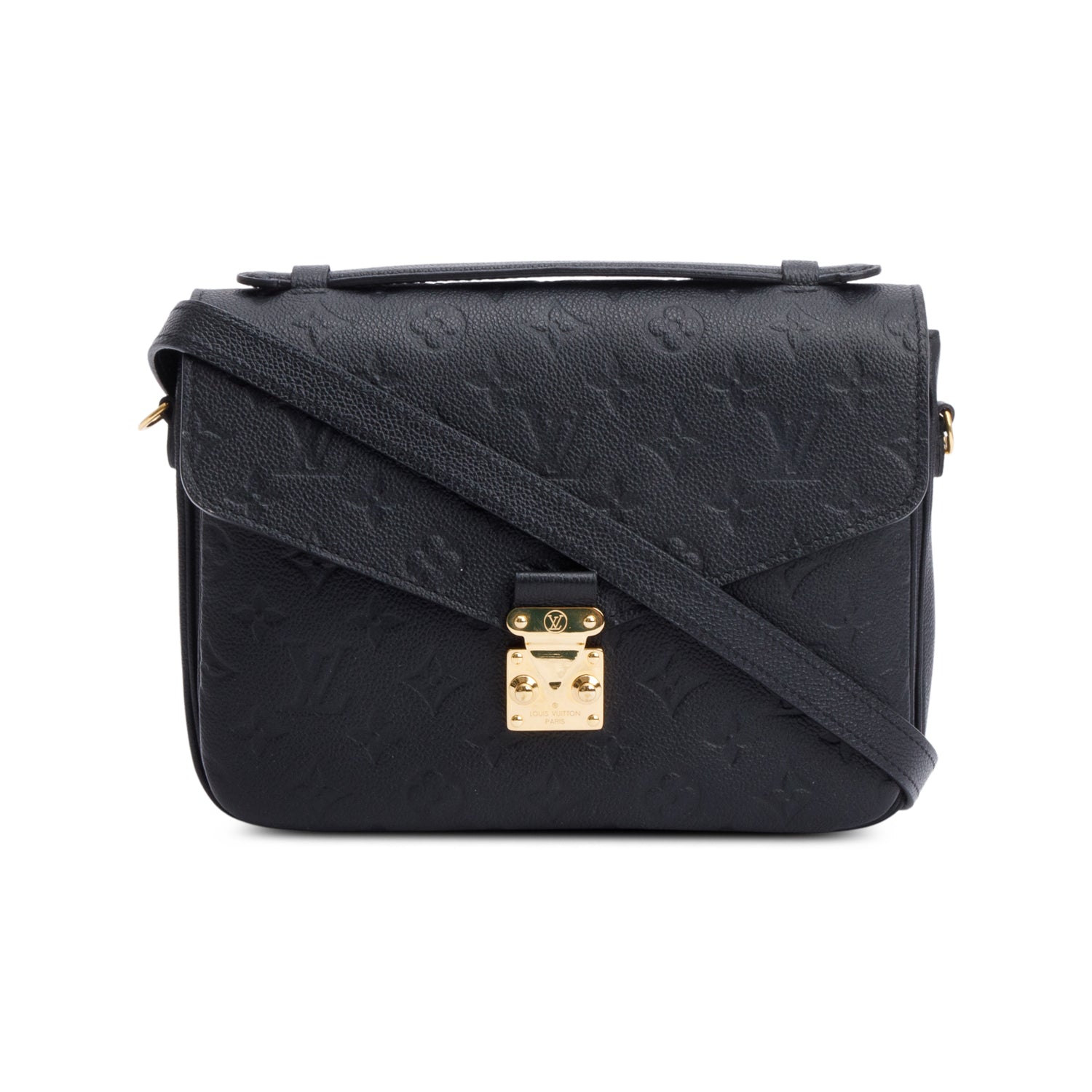 Louis Vuitton Black Monogram Empreinte Leather Pochette Metis w/ Receipt