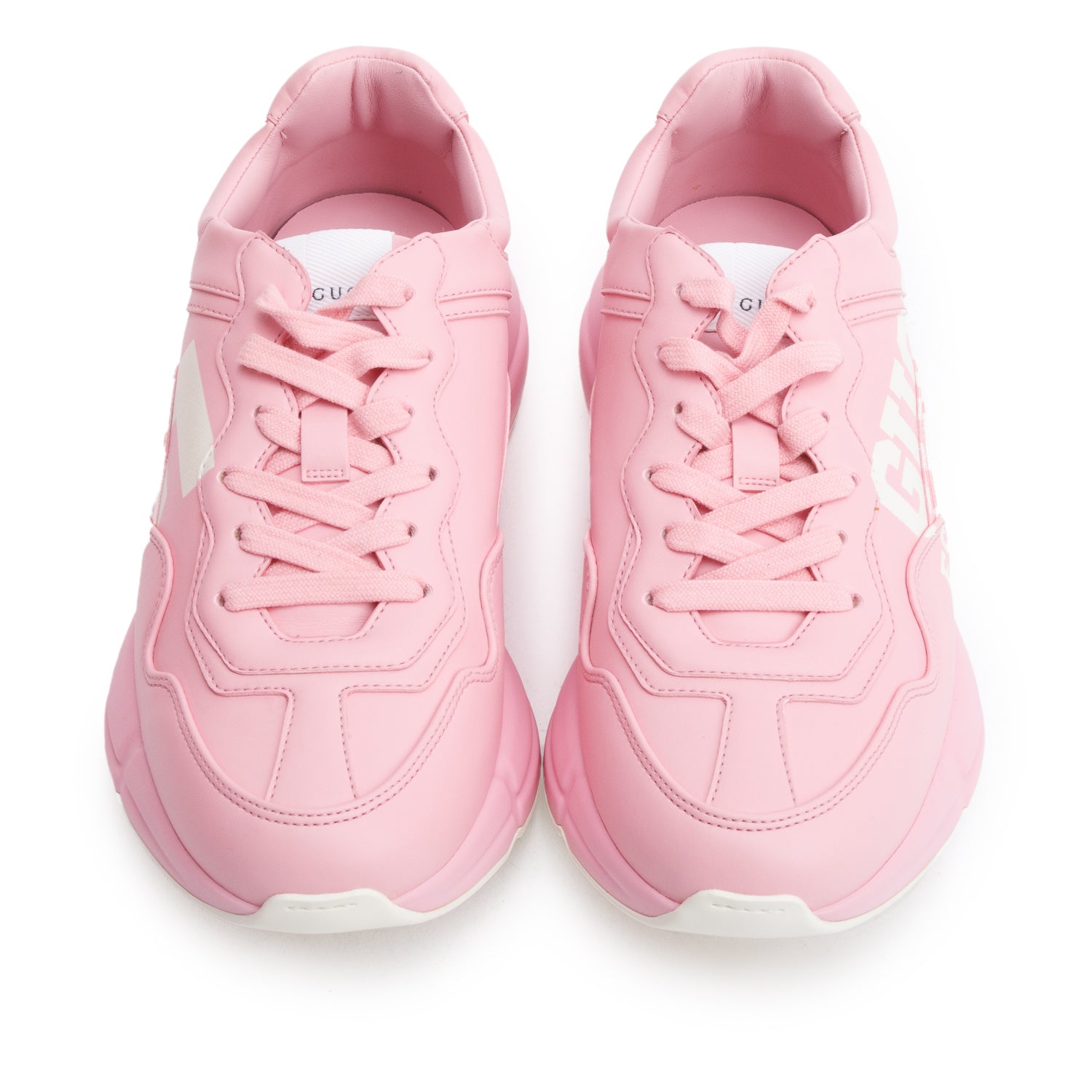 Gucci Pink Leather Women's Rhyton '25' Sneakers, Size 39 w/ Box