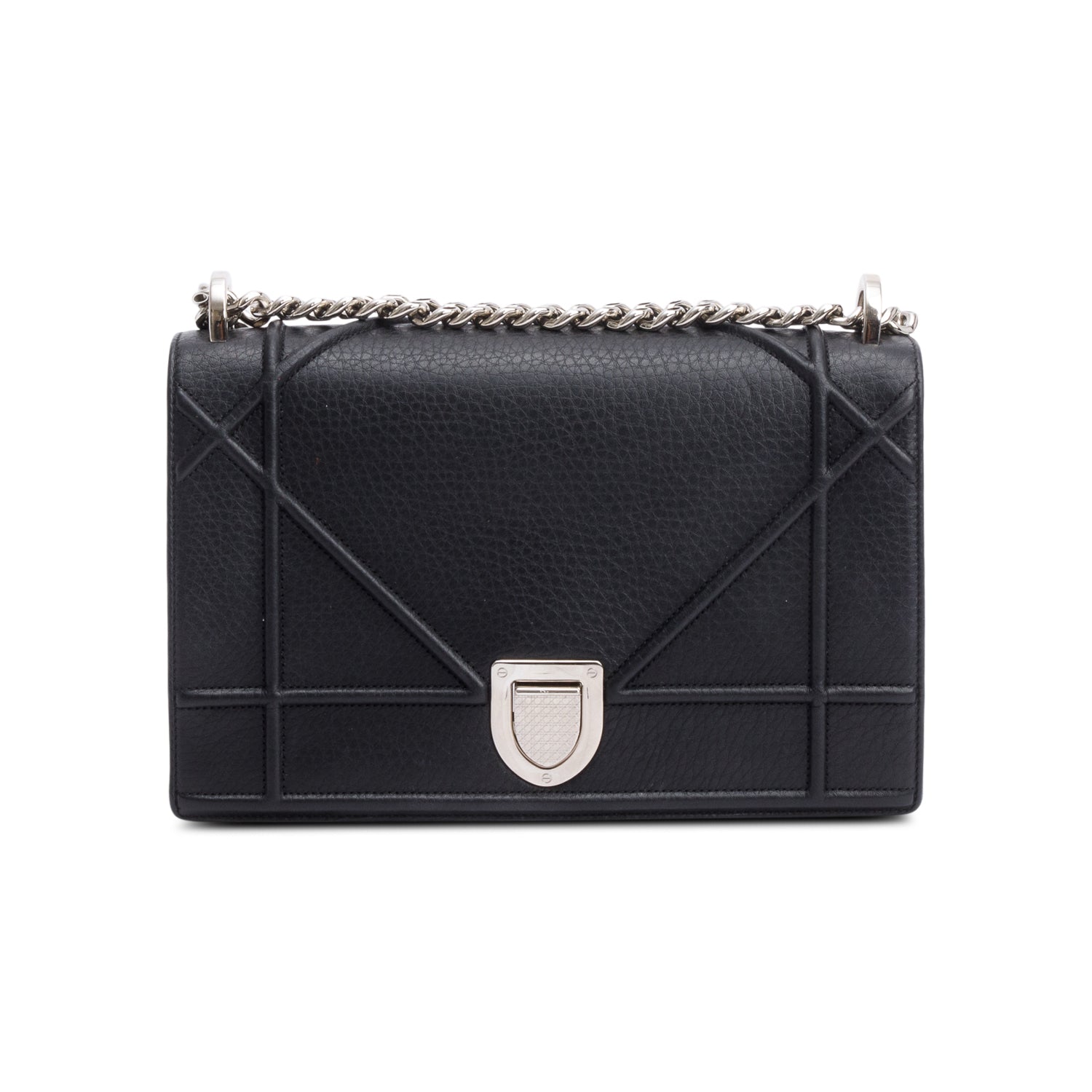 Christian Dior Black Calfskin Leather Medium Diorama Flap Bag w/ Box & Authenticity Card