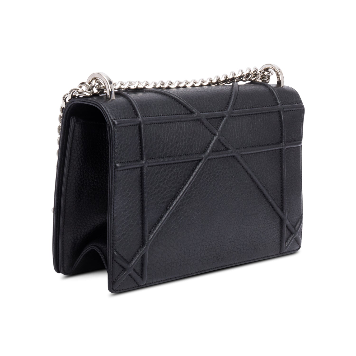 Christian Dior Black Calfskin Leather Medium Diorama Flap Bag w/ Box & Authenticity Card