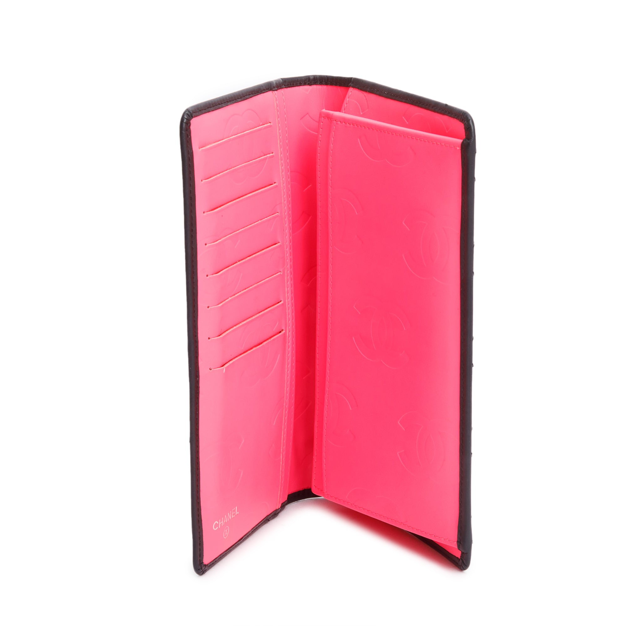 Chanel Black Calfskin Leather Cambon Yen Wallet w/ Receipt & Authenticity Card