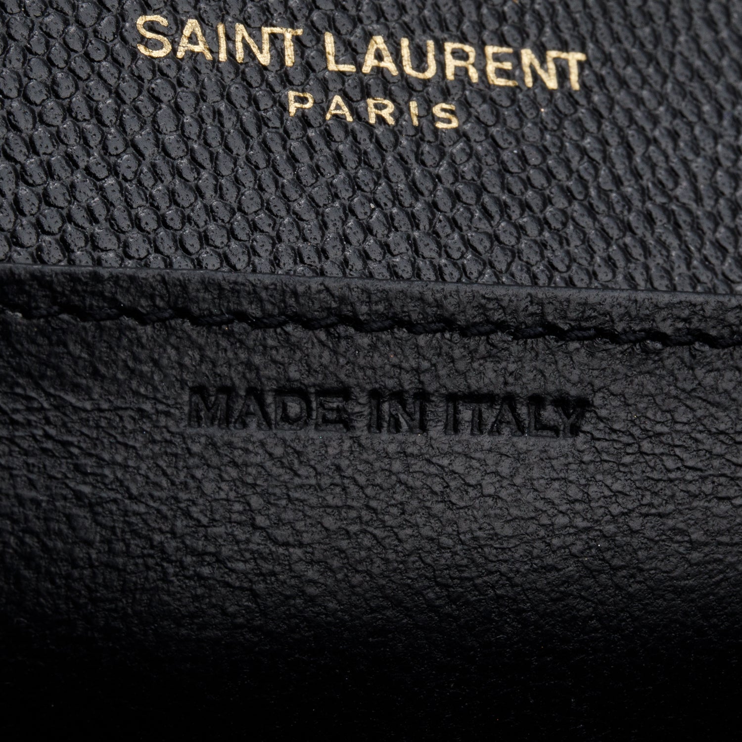 Saint Laurent Black Grain De Poudre Leather Uptown Chain Wallet w/ Insert