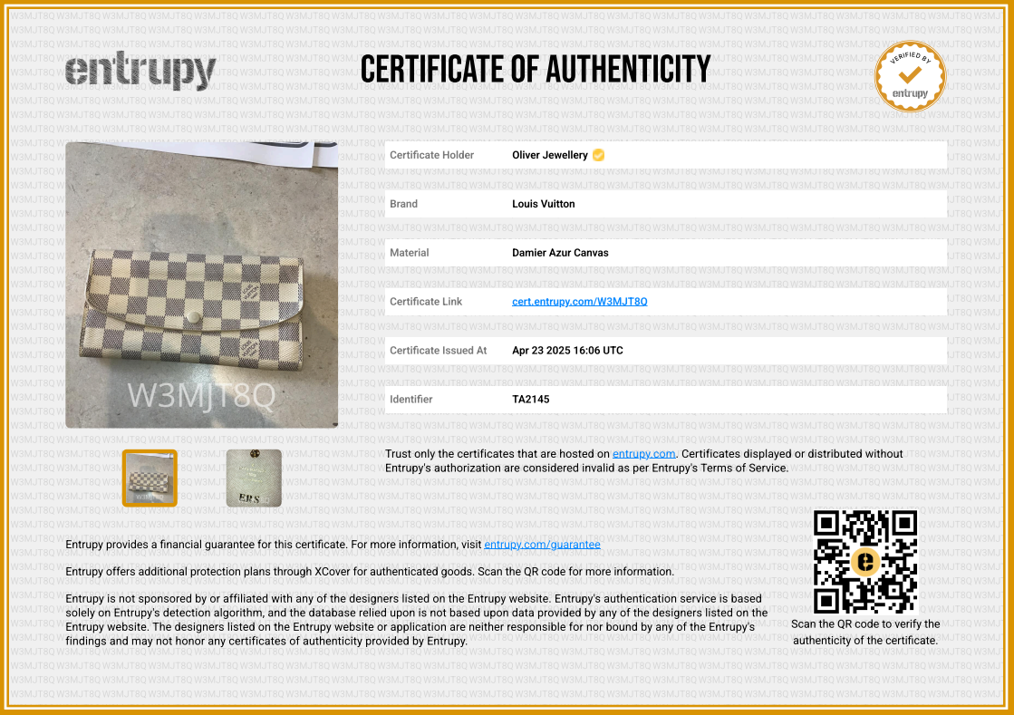 Louis Vuitton Damier Azur Emilie Wallet